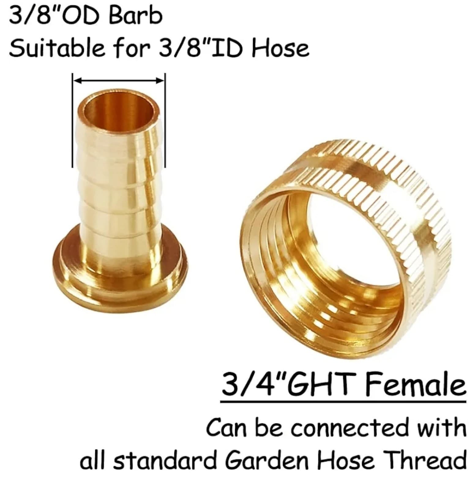 Female Garden Hose Mender 3/8in to Female with Clamps - Thumbnail 6