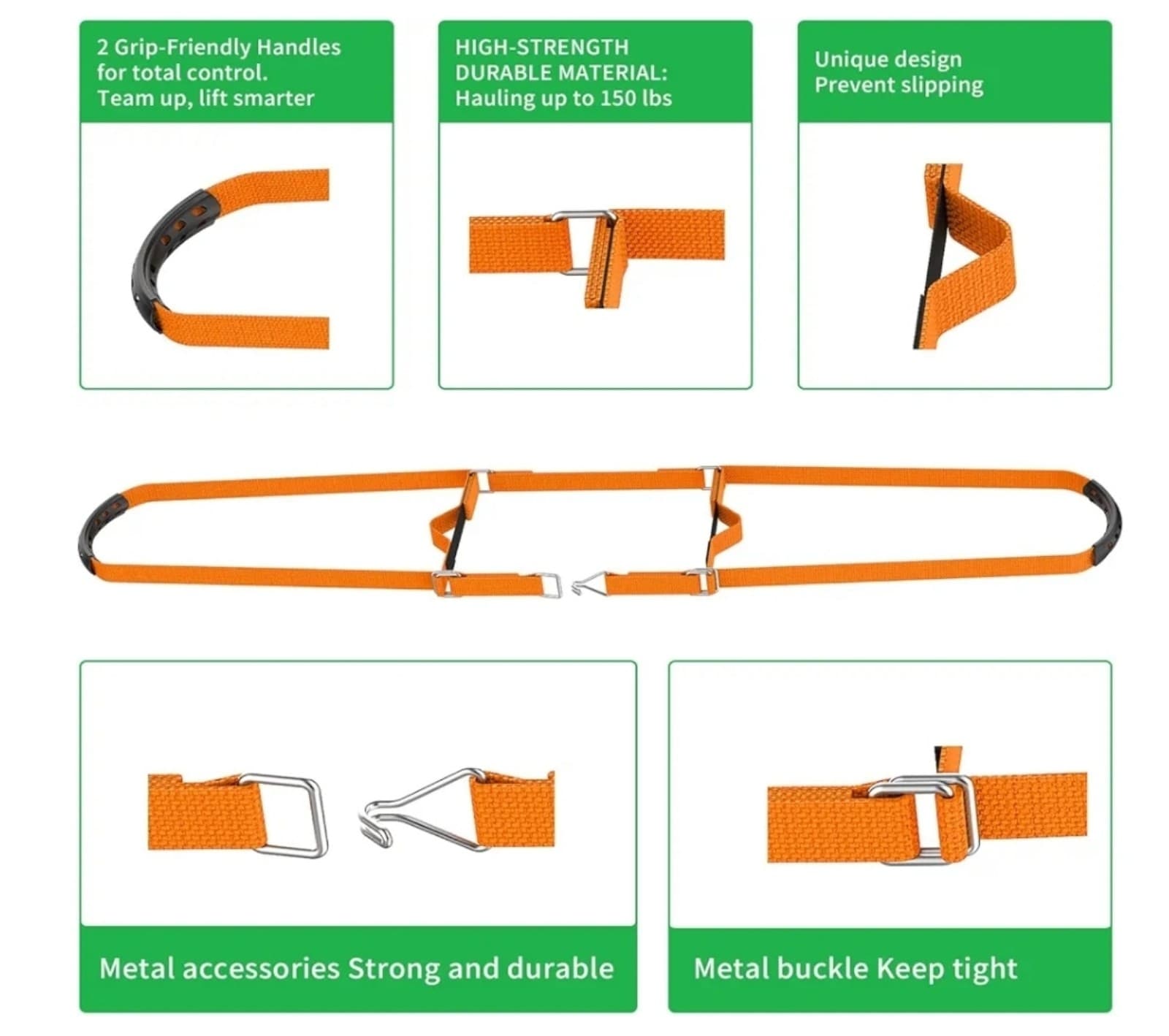Potted Plant Mover,Plant Lifting Straps for Garden Flower Pots, Planters,Rocks, - Thumbnail 3