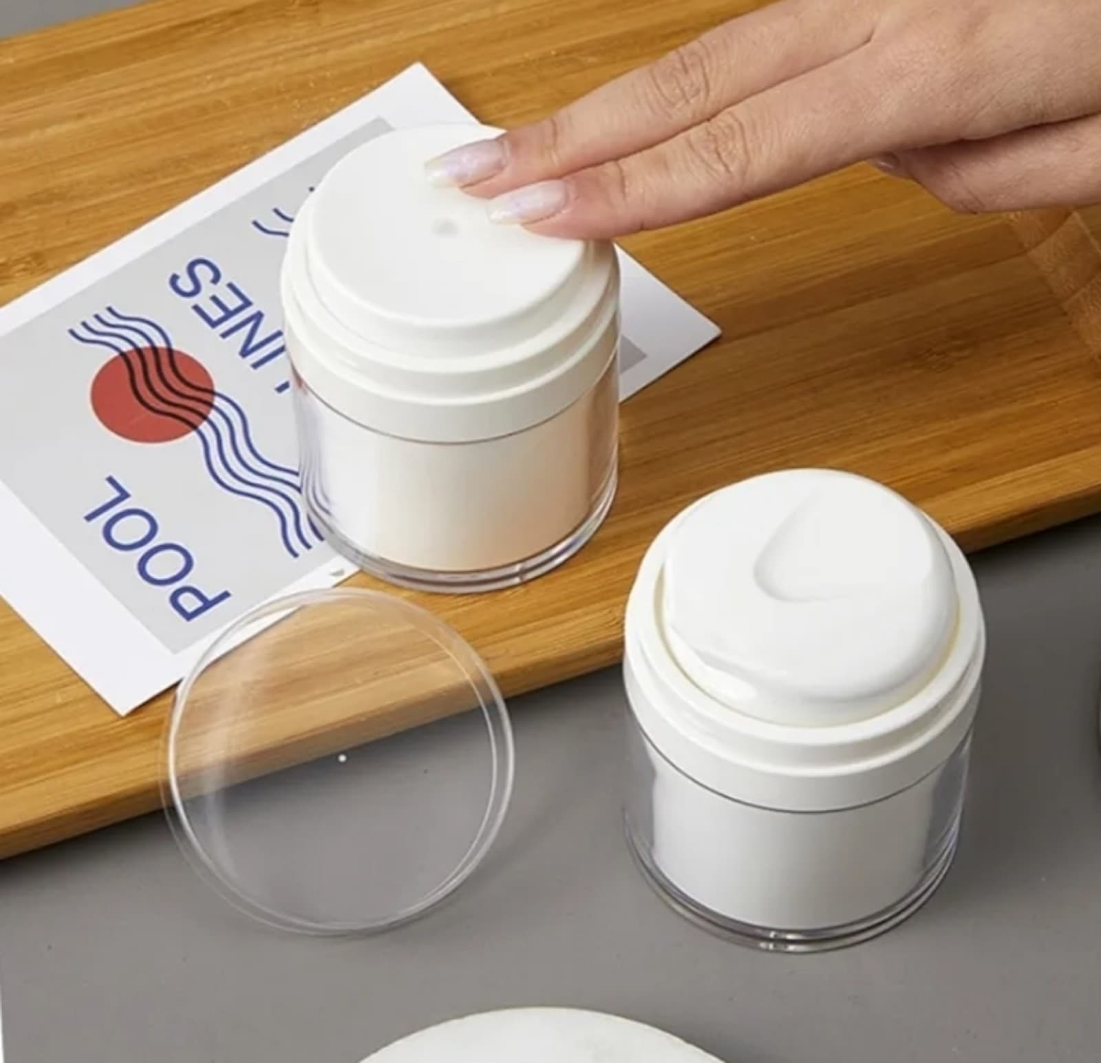 Airless Pump Dispenser Jar Travel-friendly Empty Containers for Moisturizer - Thumbnail 2