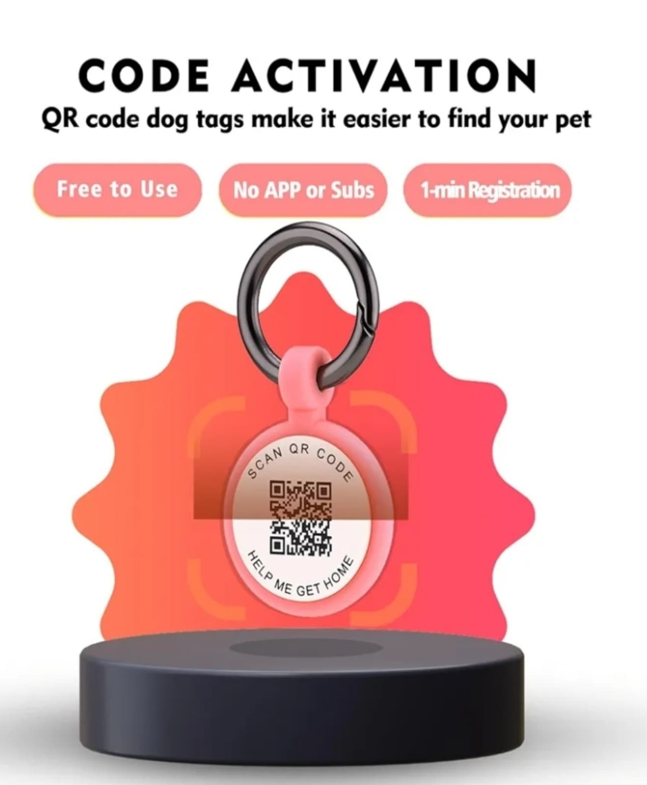 QR Code Dog Tag,Personalized Dog Tags with Free Editable Online Pet Profile - Thumbnail 5