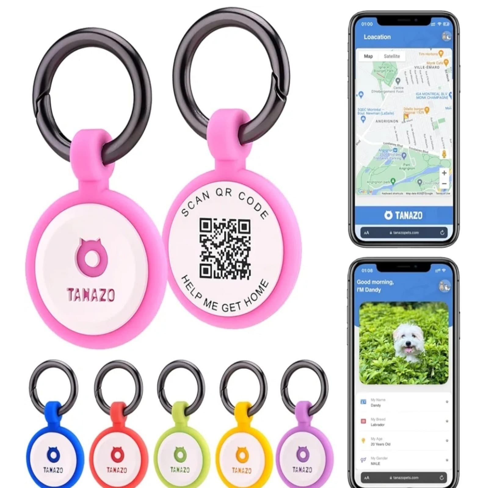 QR Code Dog Tag,Personalized Dog Tags with Free Editable Online Pet Profile - Thumbnail 2