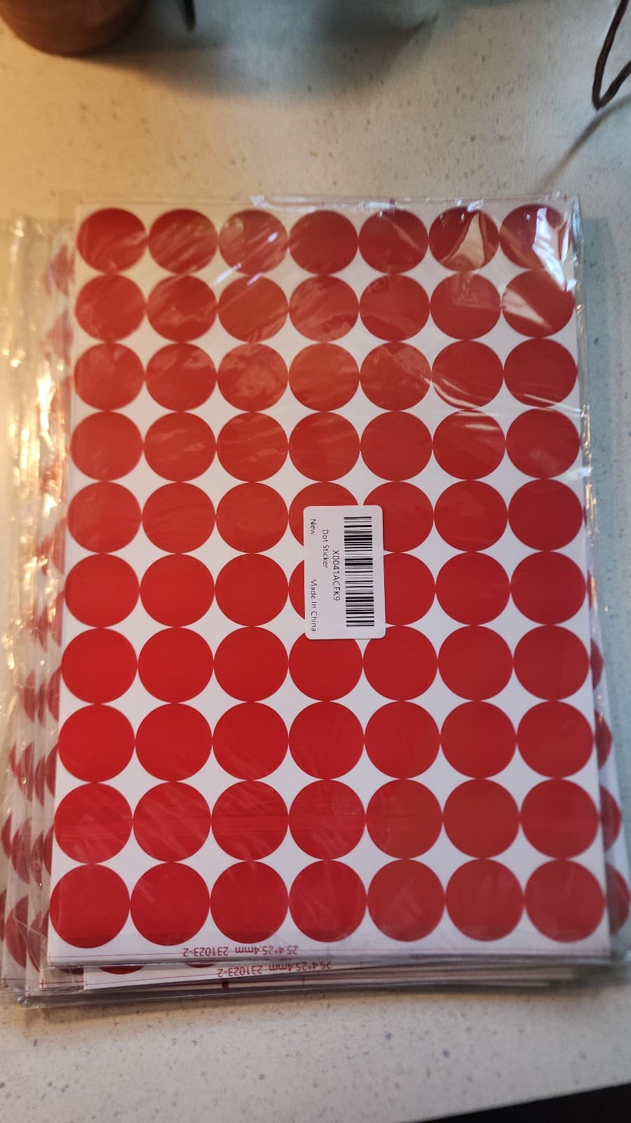 Red Dot Stickers, Round Circle Dots Sticky Labels 500ct - Image 1