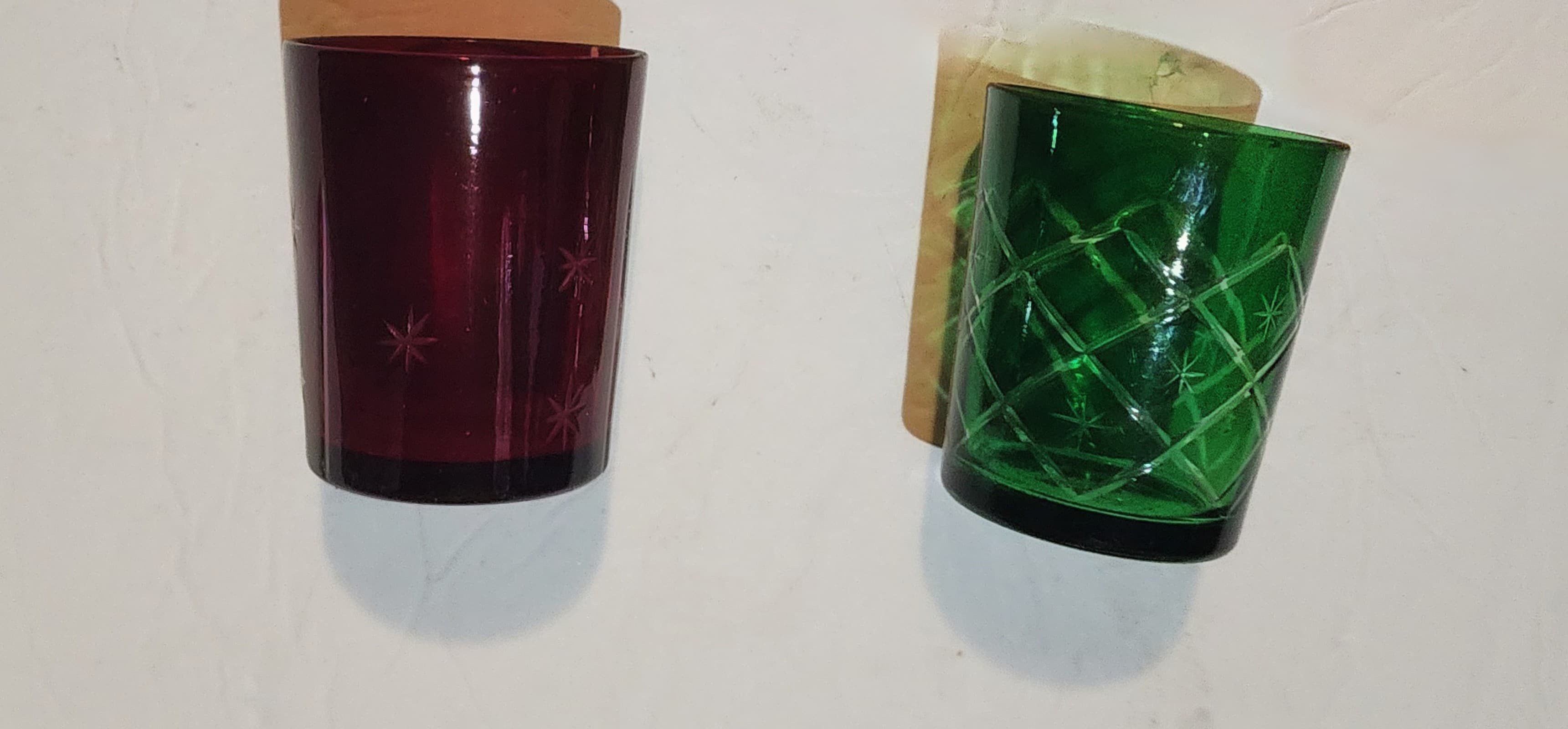 Vintage Bohemian Czech Glass Crystal Cut To Clear Votive Holder Cups - Image 1