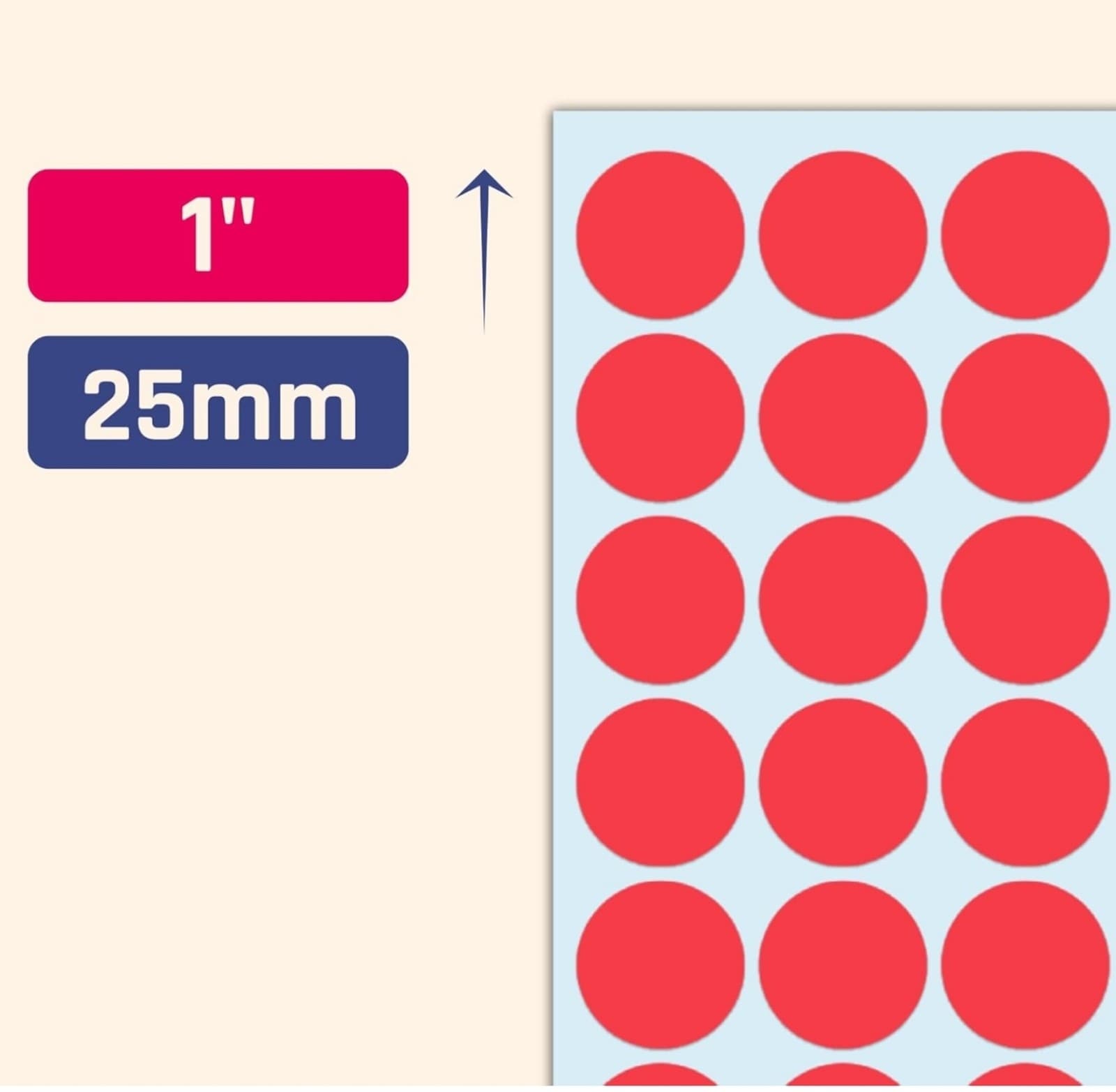 Red Dot Stickers, Round Circle Dots Sticky Labels 500ct - Thumbnail 3
