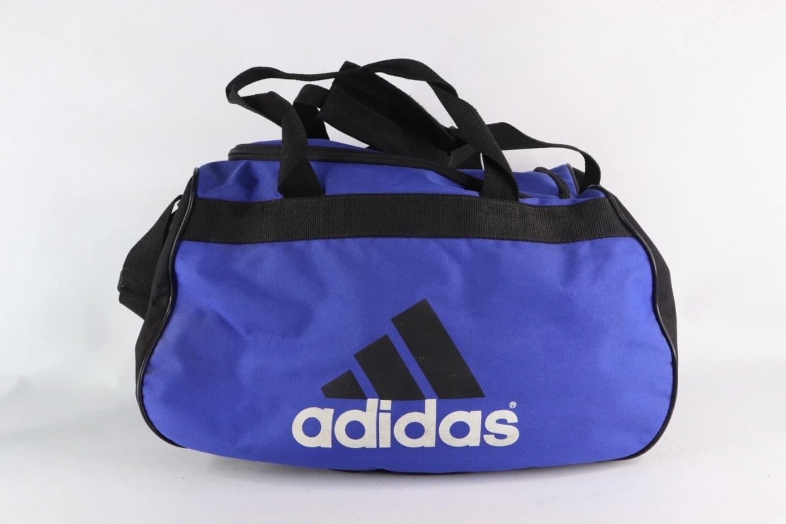 Adidas Handled Duffel Bag Carry All Gym Bag Blue Vintage 90s - Thumbnail 2