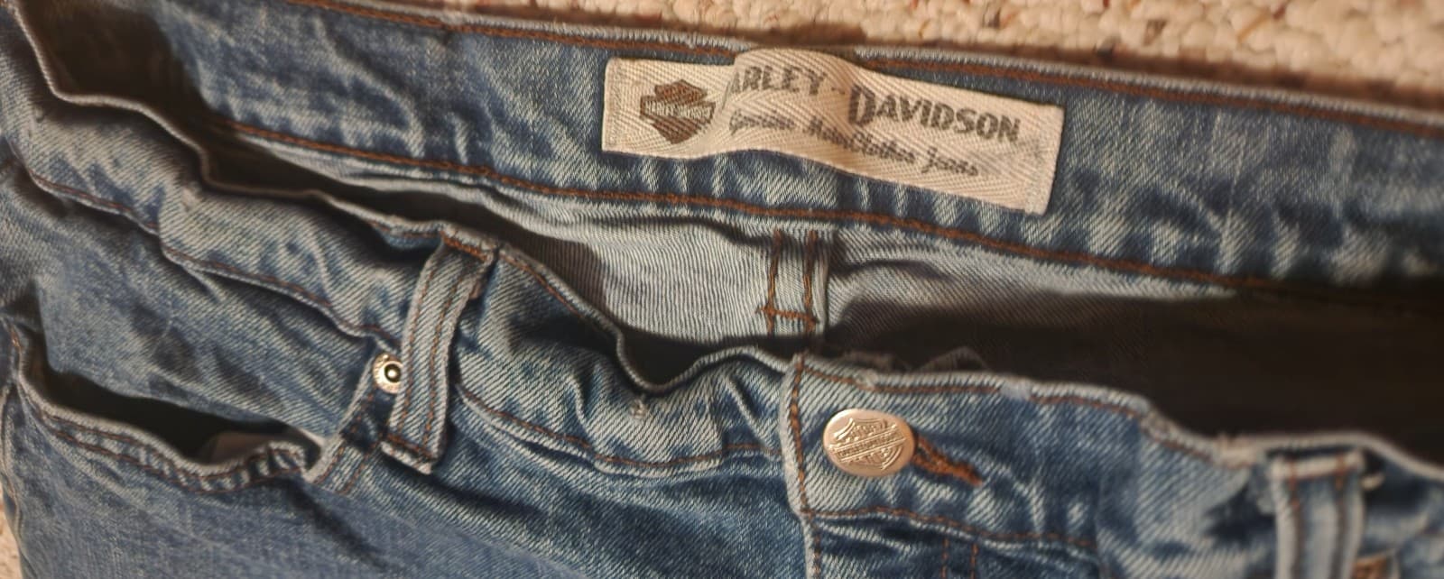 Women's Harley-Davidson Regular Straight Leg Denim Blue Jeans sz 12 - Thumbnail 3