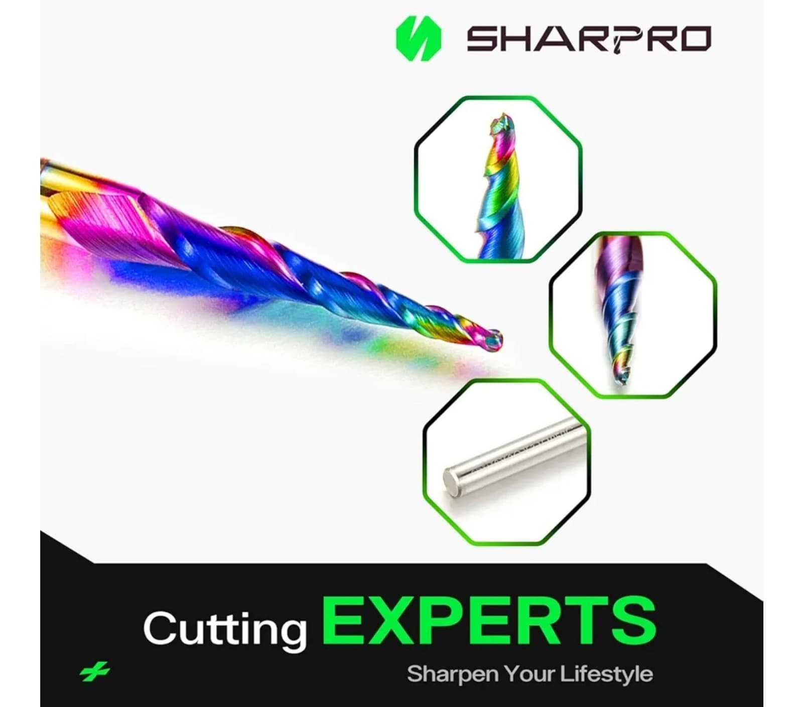 Ball Nose End Mill 1/8” Shank 8 Deg 1mm Tip Quark Smooth Coated Carbide CNC - Thumbnail 3