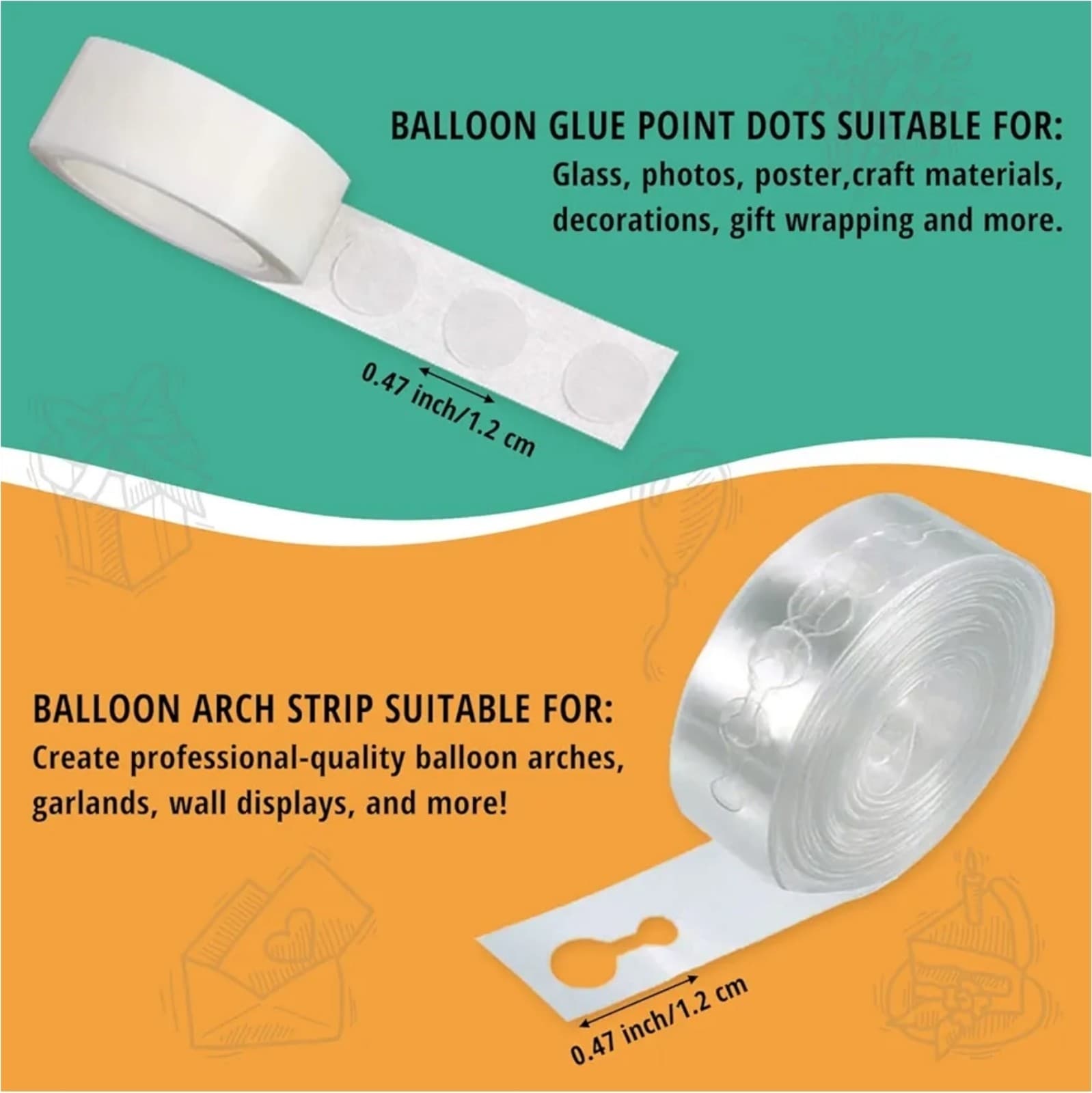 Balloon Arch Kit, 82ft Easy DIY Balloon Decorating Garland Strip & 500Pcs Glue - Thumbnail 3