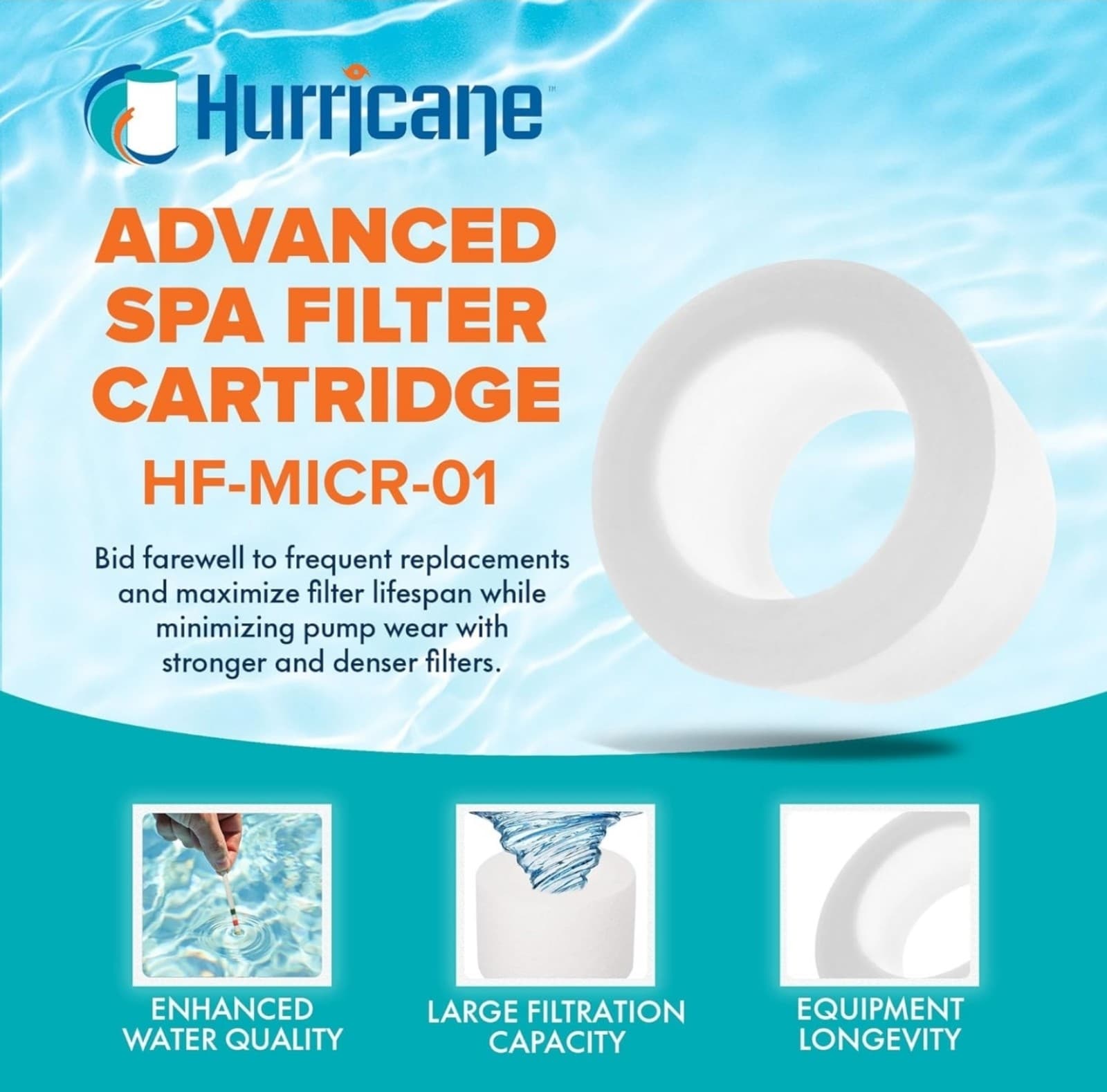 Hurricane Filters 2 Pack HF-MICR-01 Advanced Spa Filter Cartridge - Replacement - Thumbnail 4