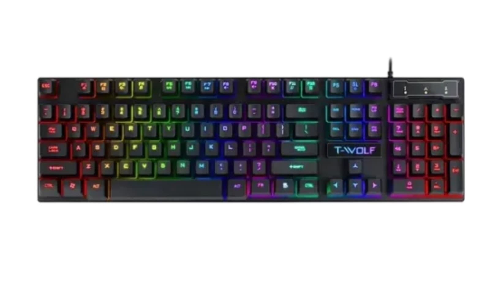 T-Wolf T20 Rainbow Backlit Gaming Keyboard - Image 1