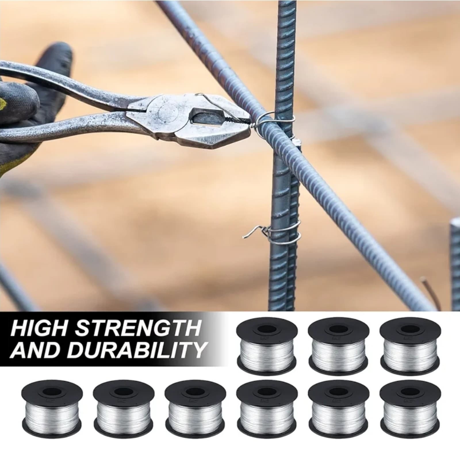 Rebar Tie Wire Tool 1/32" 0.8 mm 360 ft Rebar Gun Tie Wire Coil for Automatic Tw - Thumbnail 3