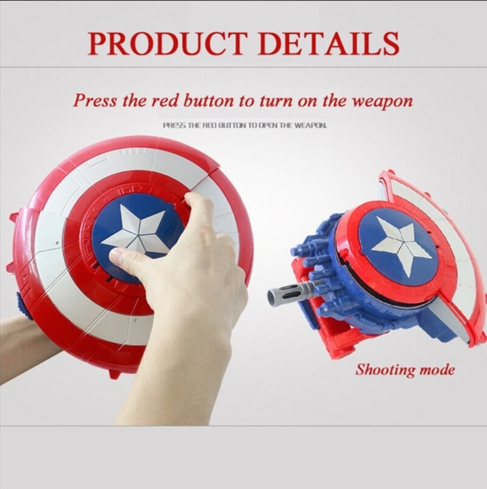 Captain America 2-in-1 Gel Blaster/Nerf Gun Sheild - Thumbnail 5