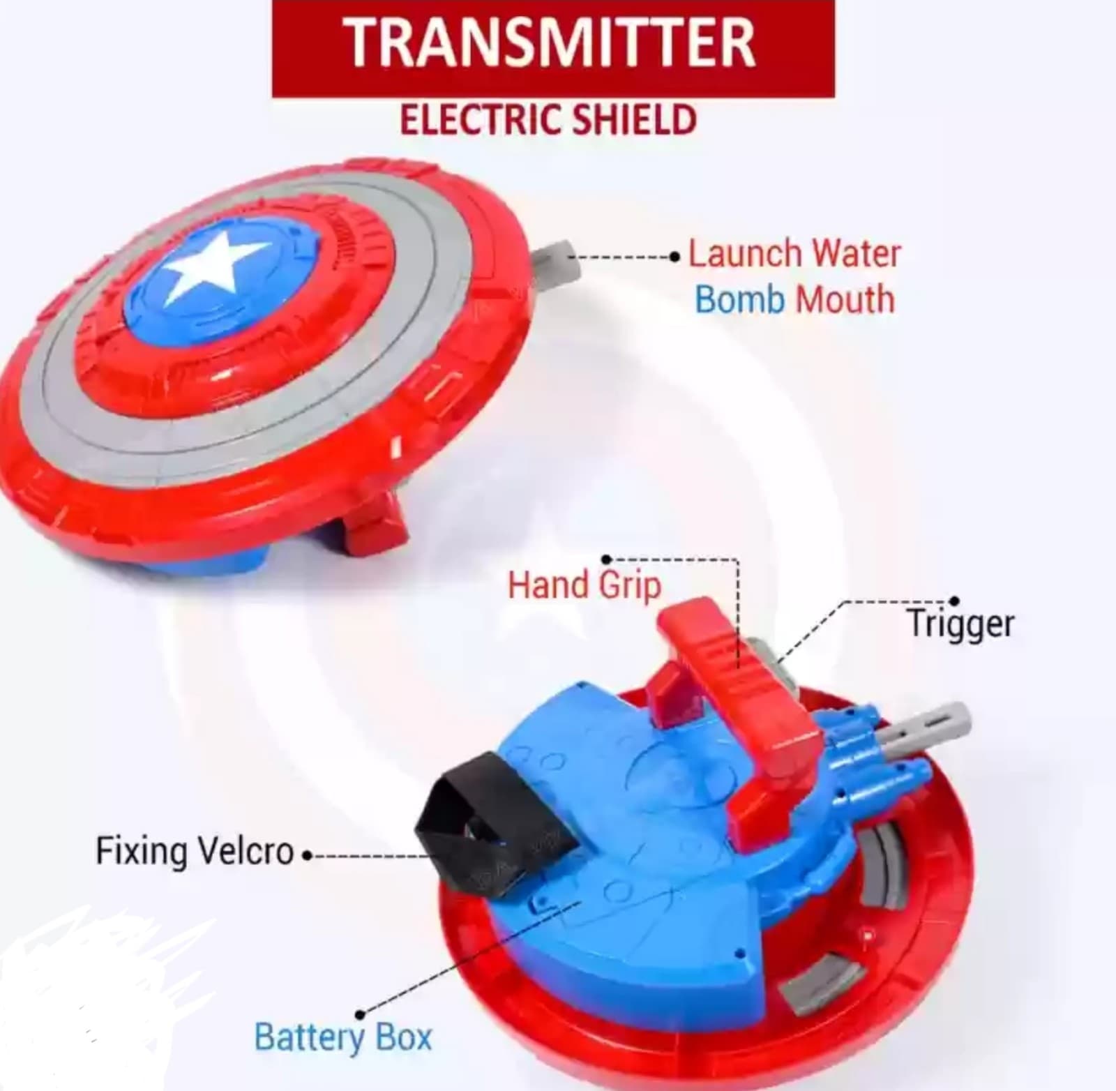 Captain America 2-in-1 Gel Blaster/Nerf Gun Sheild - Thumbnail 3