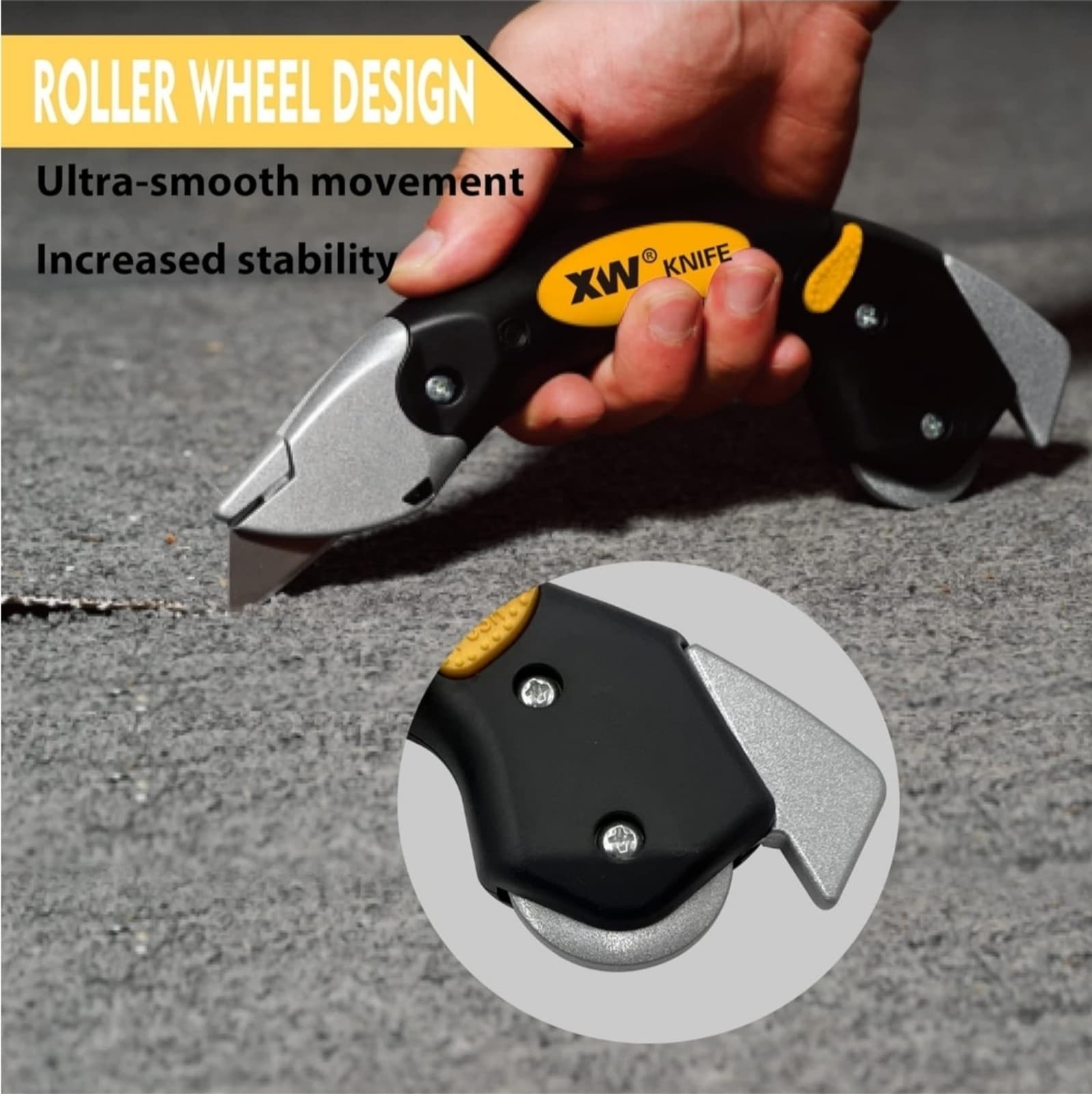 Heavy Duty Roller Carpet Knife & Light-weight Carpet Knife Extra 15 PCS Blades - Thumbnail 3