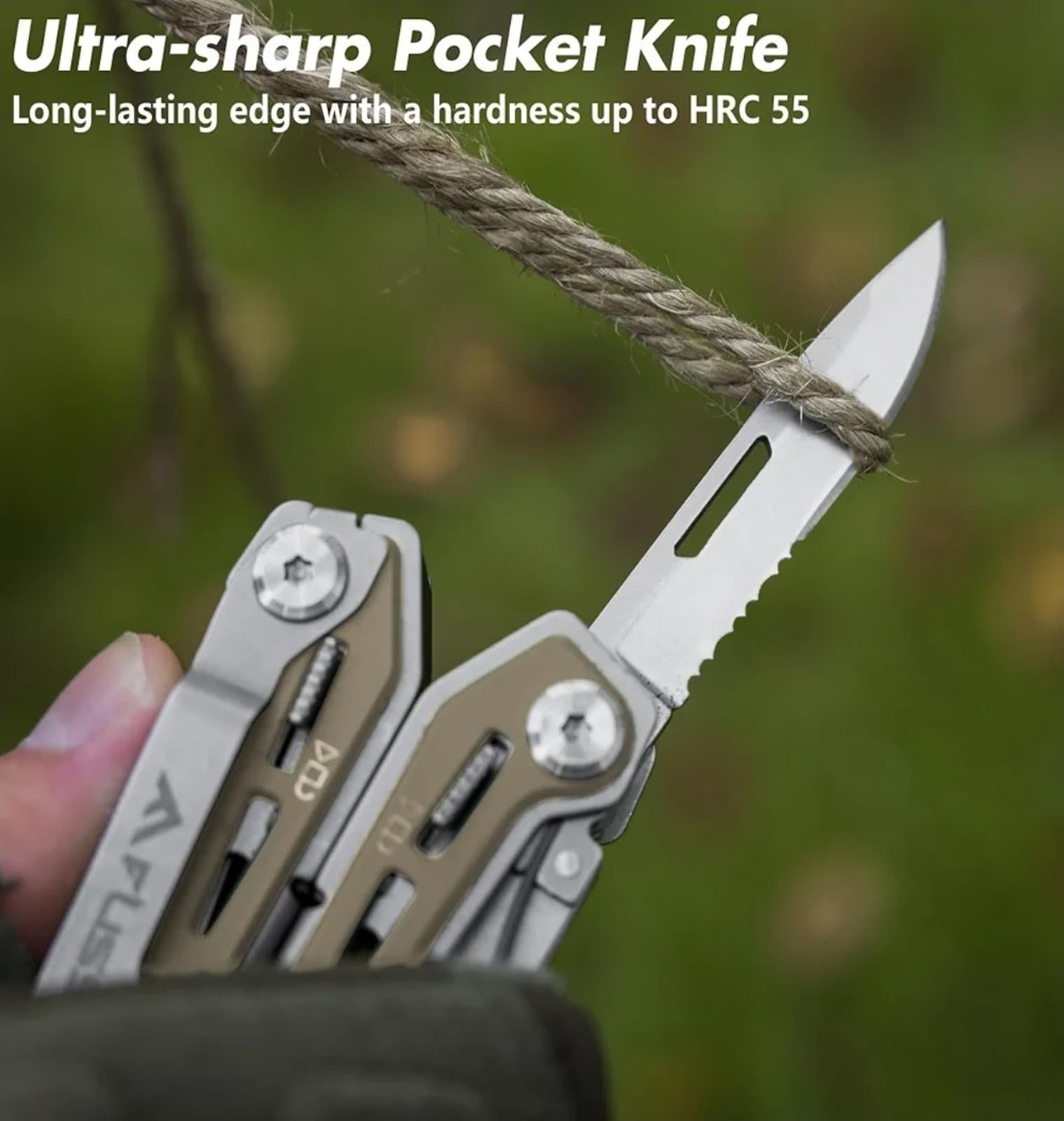 Multi Tool Pliers, Desert Tan 16 in 1 Stainless Steel Multipurpose tool with Tac - Thumbnail 3