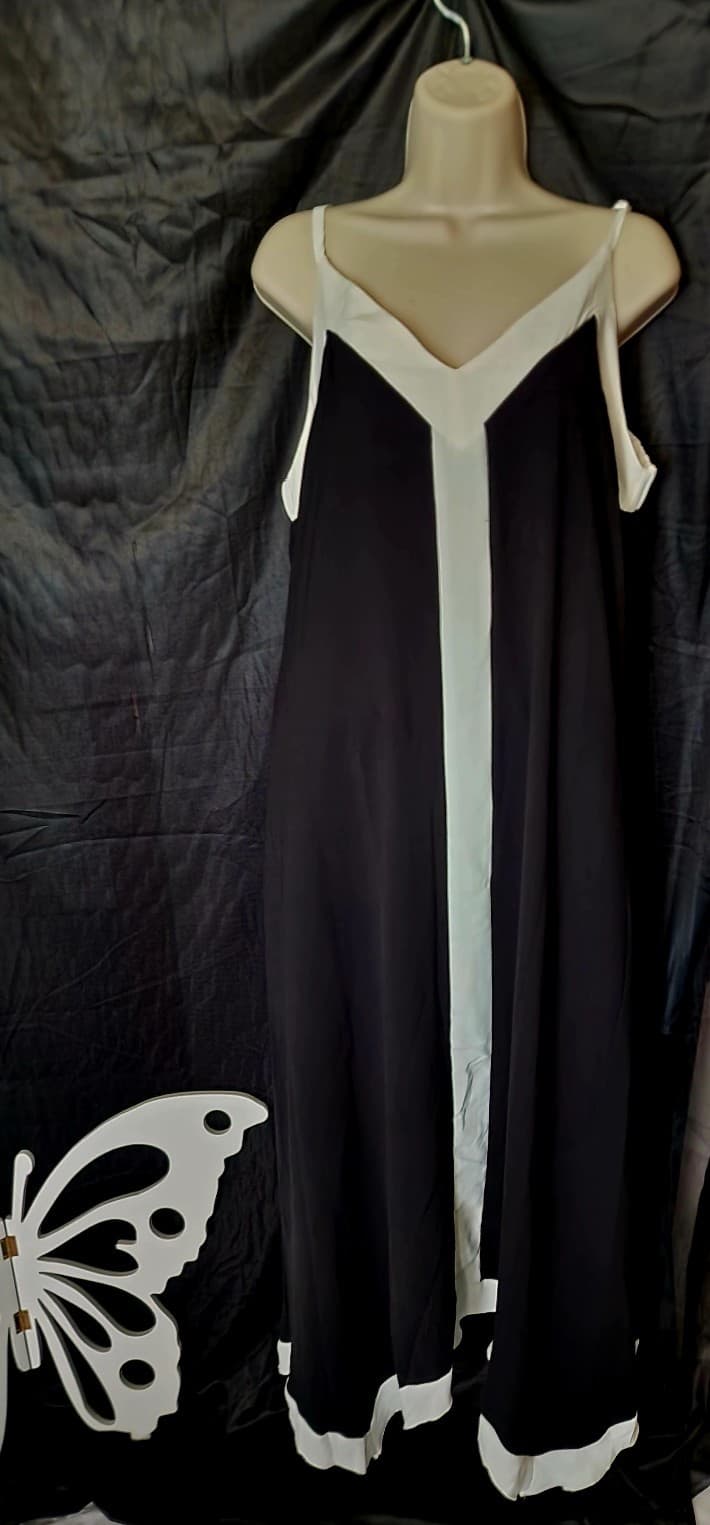 Women's Summer Maxi Dress Sleeveless V Neck Spaghetti Strap Flowy Elegant sz La - Image 1