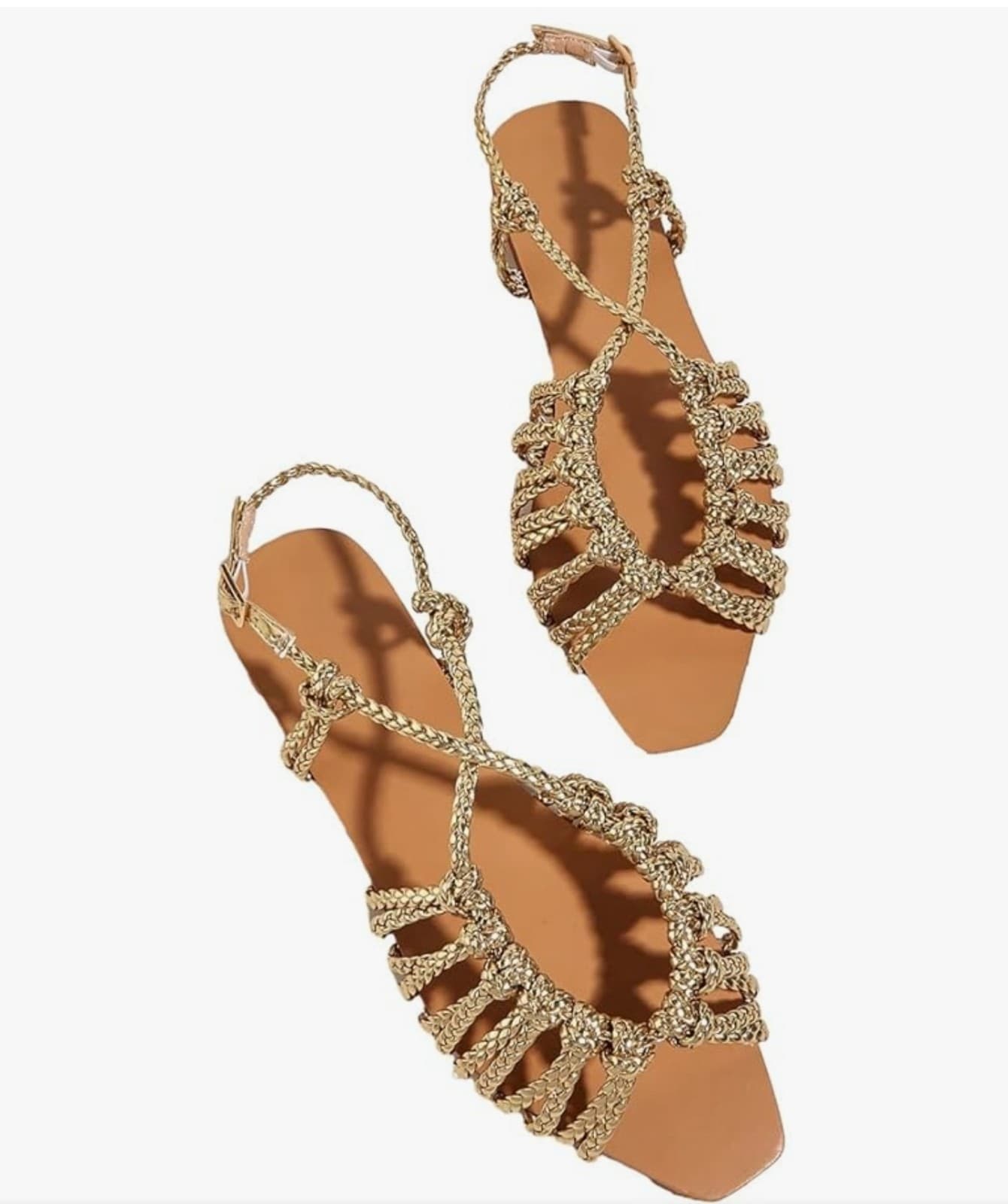 Verdusa Women's Metallic Braided Slingback Sandals Casual Strappy Sandals sz 9 - Image 1