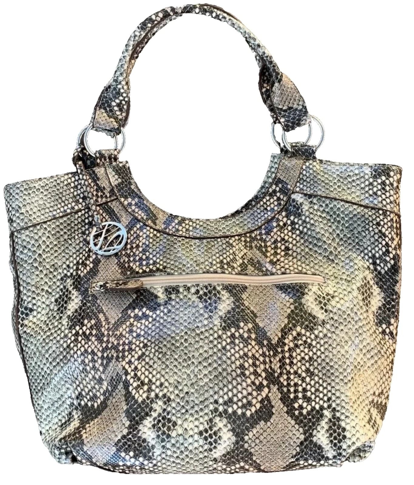 Style & Co Faux Snakeskin Straw Hobo Style Handbag Shoulder Bag Purse Tote - Image 1