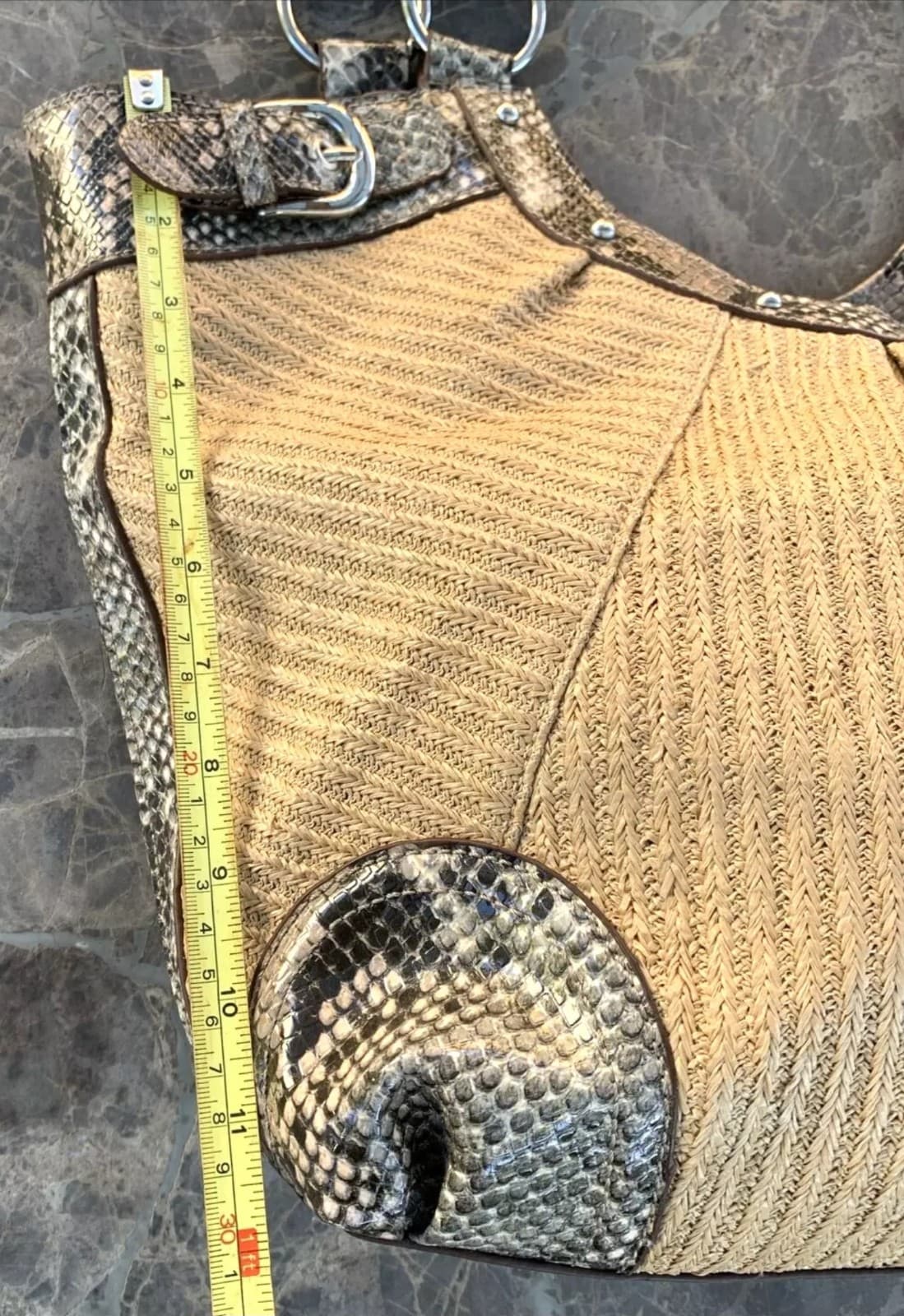 Style & Co Faux Snakeskin Straw Hobo Style Handbag Shoulder Bag Purse Tote - Thumbnail 8