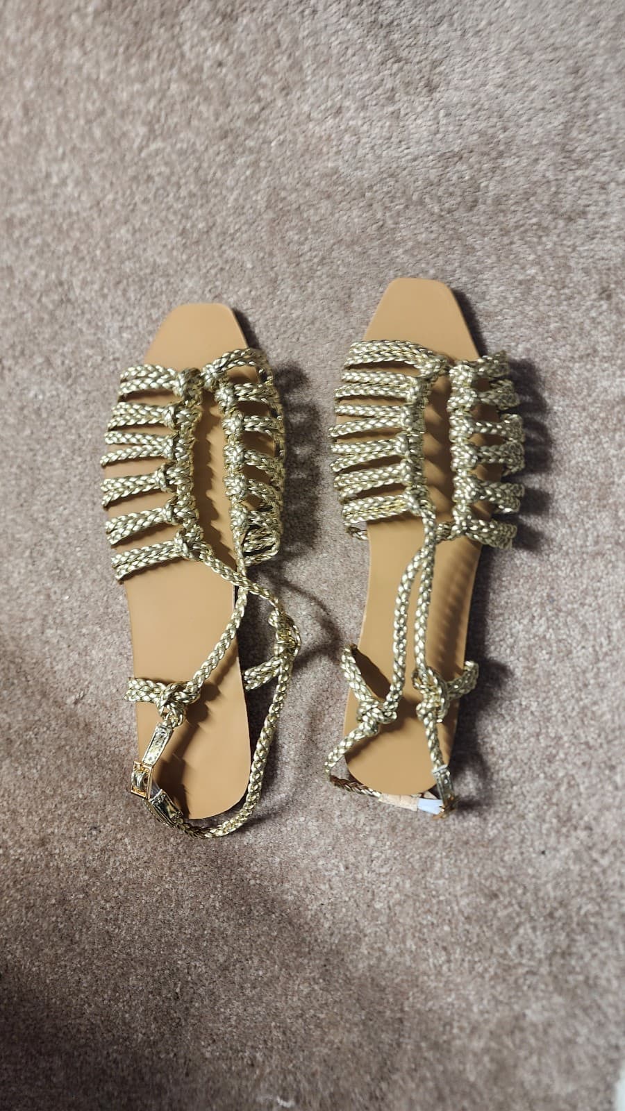 Verdusa Women's Metallic Braided Slingback Sandals Casual Strappy Sandals sz 9 - Thumbnail 4