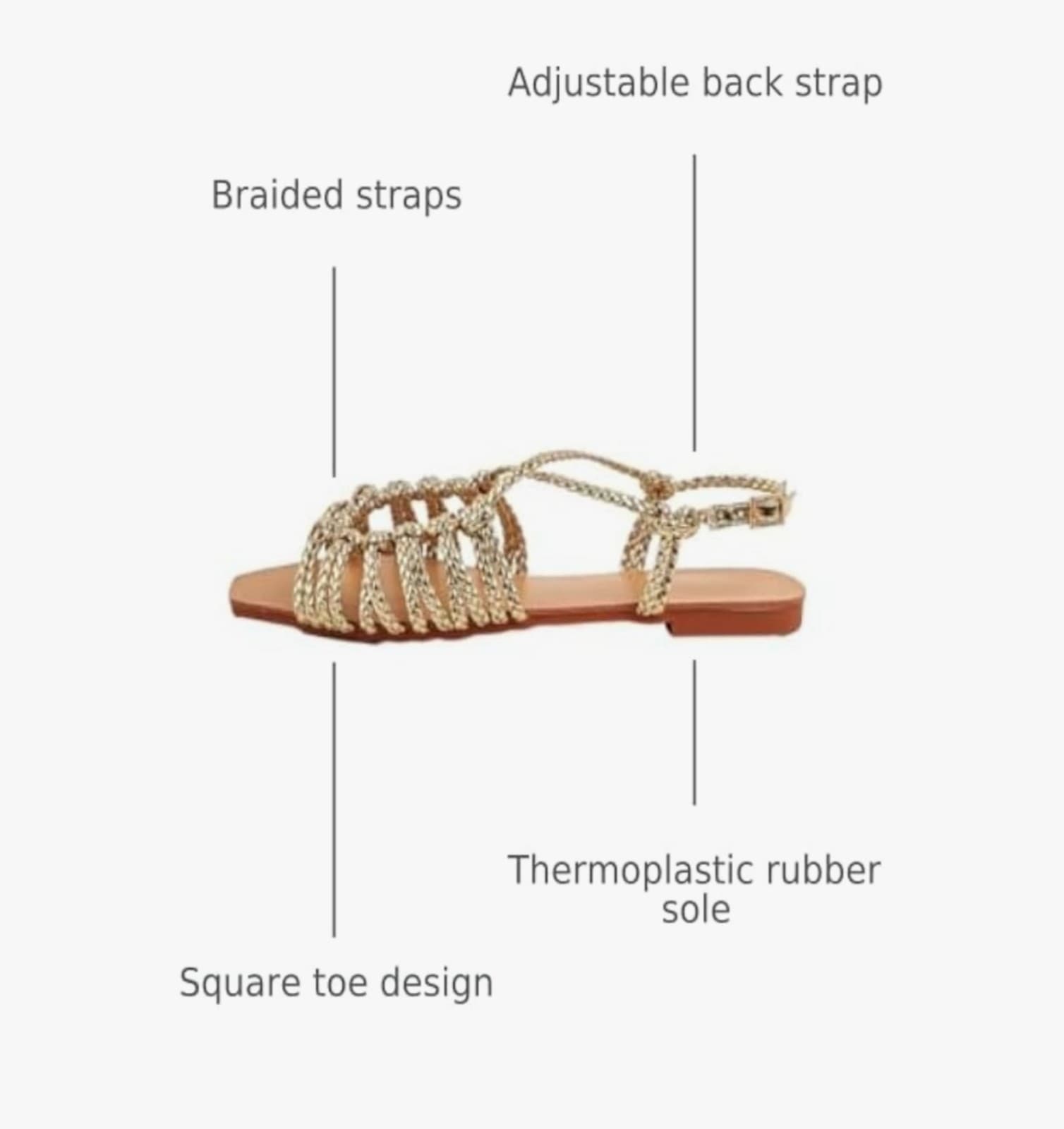 Verdusa Women's Metallic Braided Slingback Sandals Casual Strappy Sandals sz 9 - Thumbnail 3