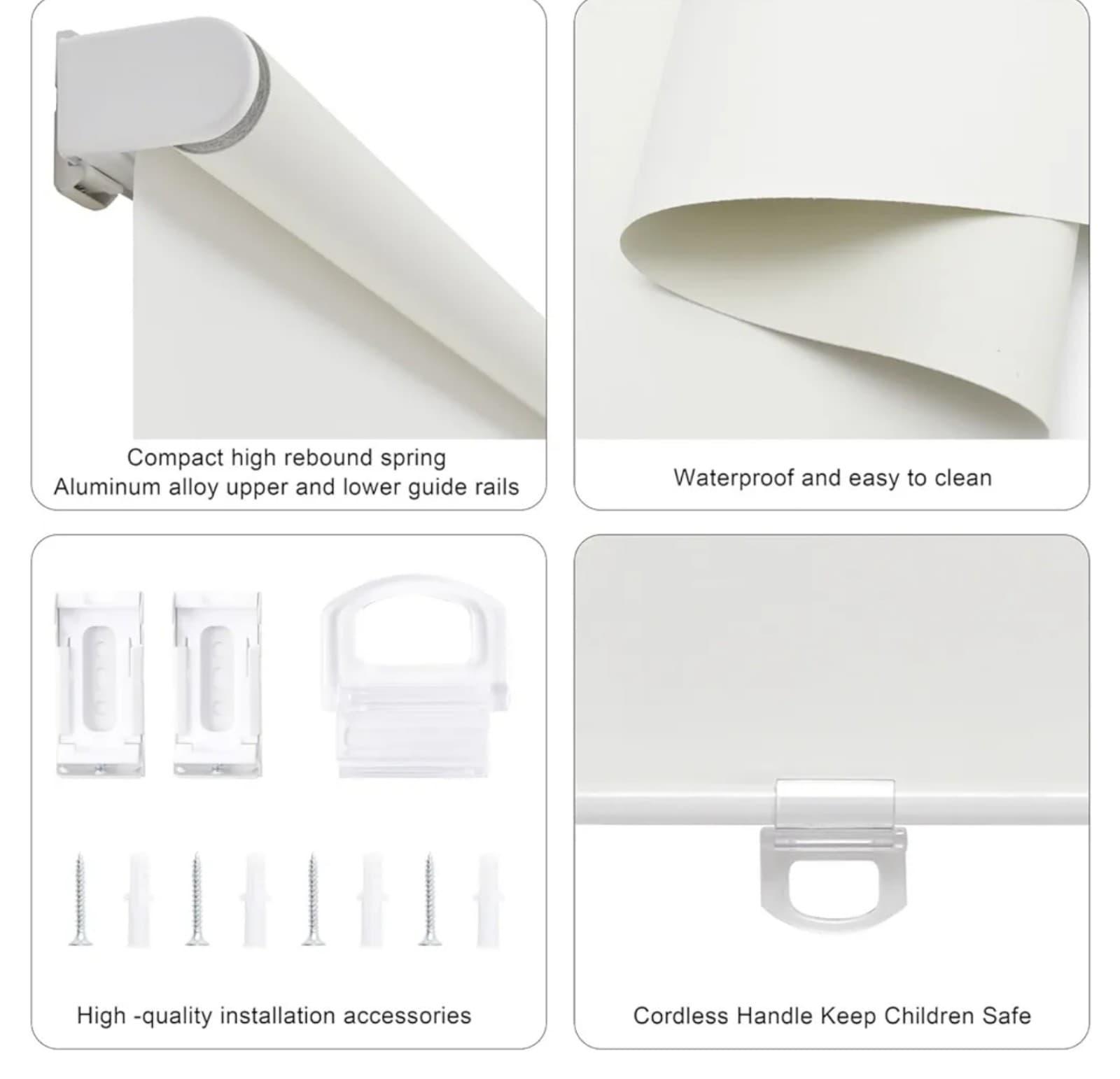 Blackout Roller Shades - Beige Blinds Cordless for Windows Pull Down 30in x 72in - Thumbnail 3