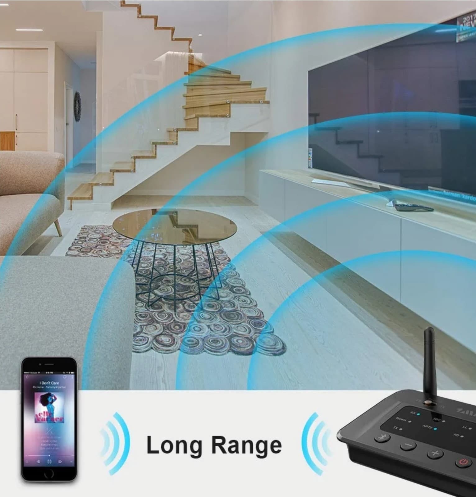 Bluetooth 5.3 Transmitter Receiver for TV Home Stereo BT Headphones, aptX Low La - Thumbnail 6