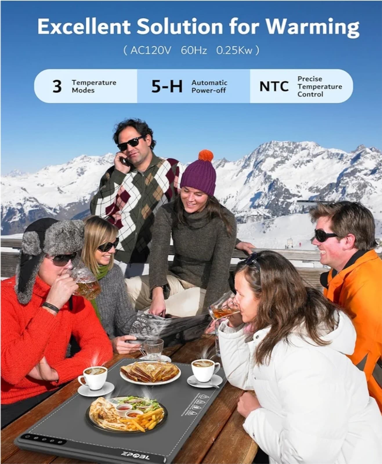 Warming Mat for Food -Electric Food Warming Tray (24"x16"), Rapid Full-Surface - Thumbnail 8