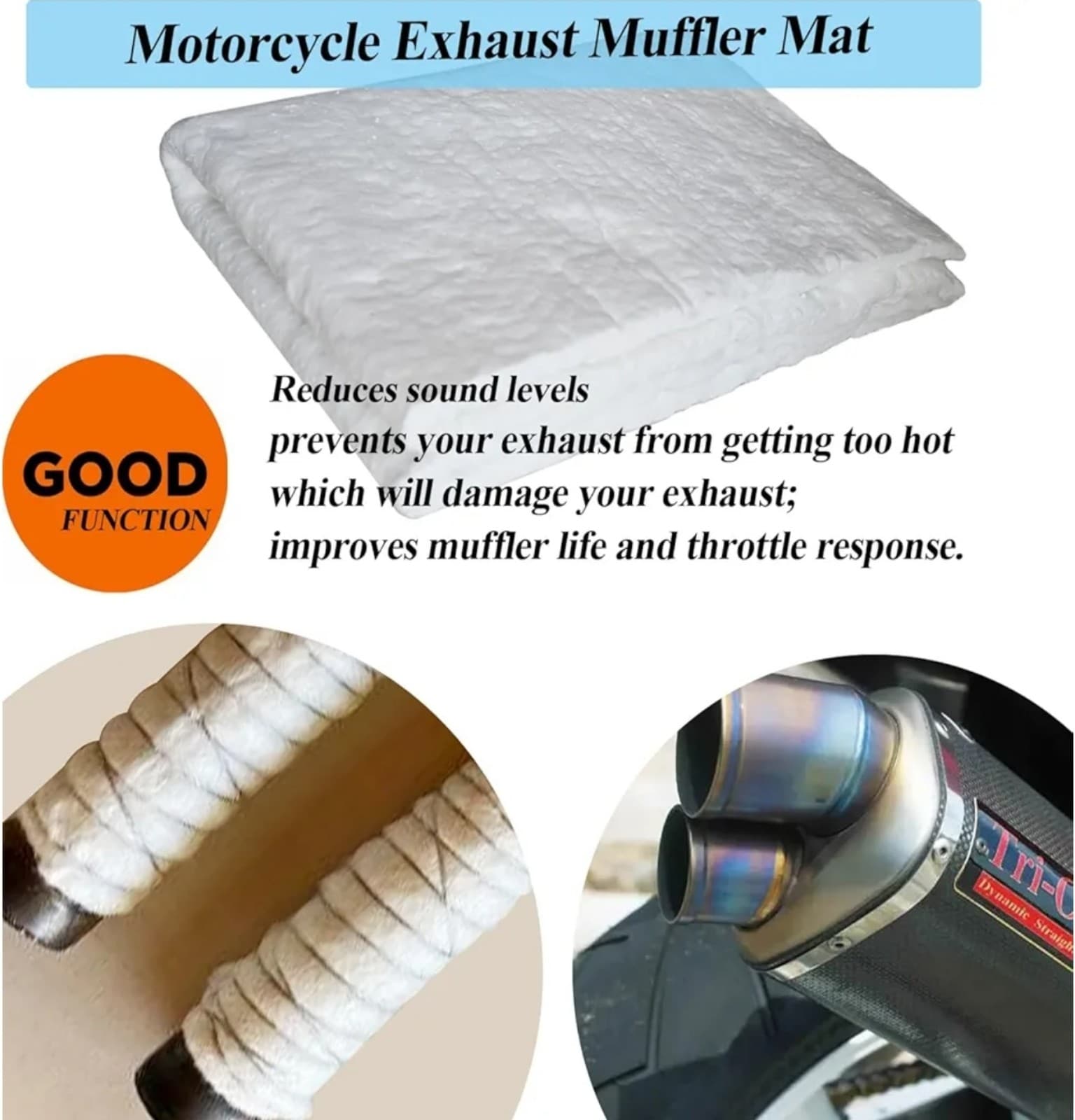 Ceramic Fiber Exhaust Muffler Mat, Universal Muffler Packing Exhaust Pipe Wrap S - Thumbnail 5