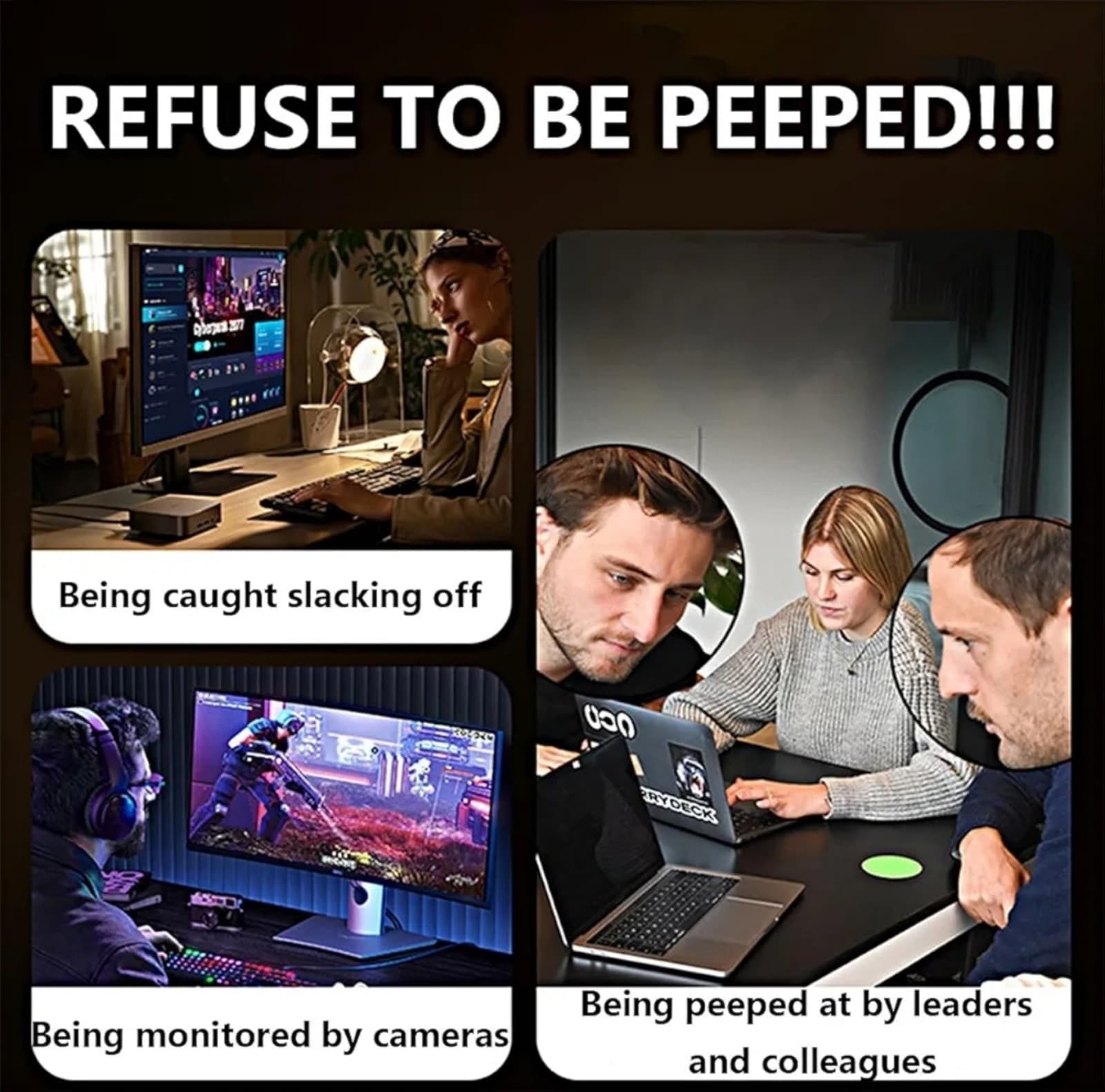 24in Computer Privacy Blue Light Screen Protector Hanging Widescreen - Thumbnail 3