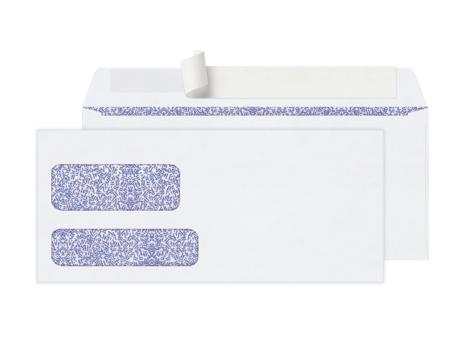 Double-Window Envelopes, #9 (3 7/8in. x 8 7/8in.), White, Clean Seal(TM), Box Of - Image 1