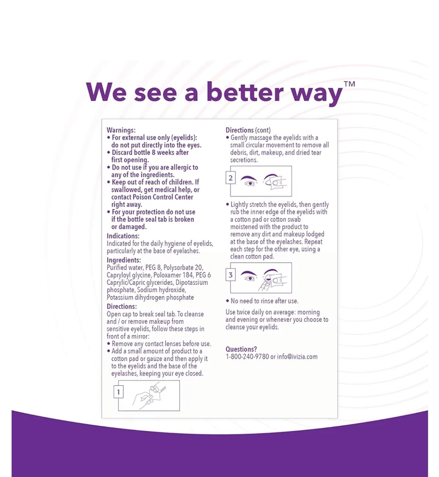 iVIZIA Micellar Eyelid Cleanser for Sensitive Eyelid Cleansing, BAK-Preservative - Thumbnail 6