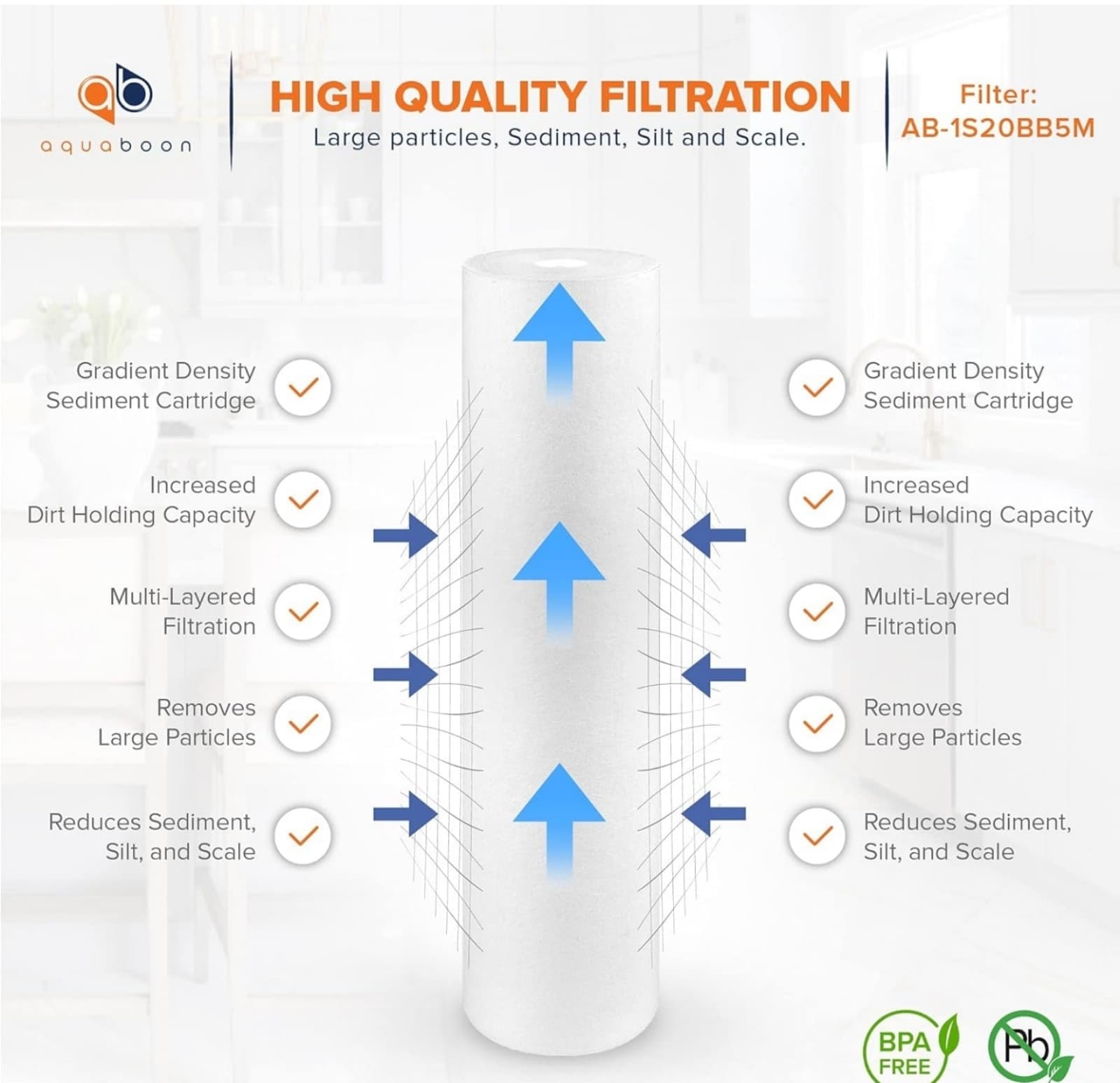 Aquaboon 5 Water Filter Cartridge Whole House Water Filter - Thumbnail 4