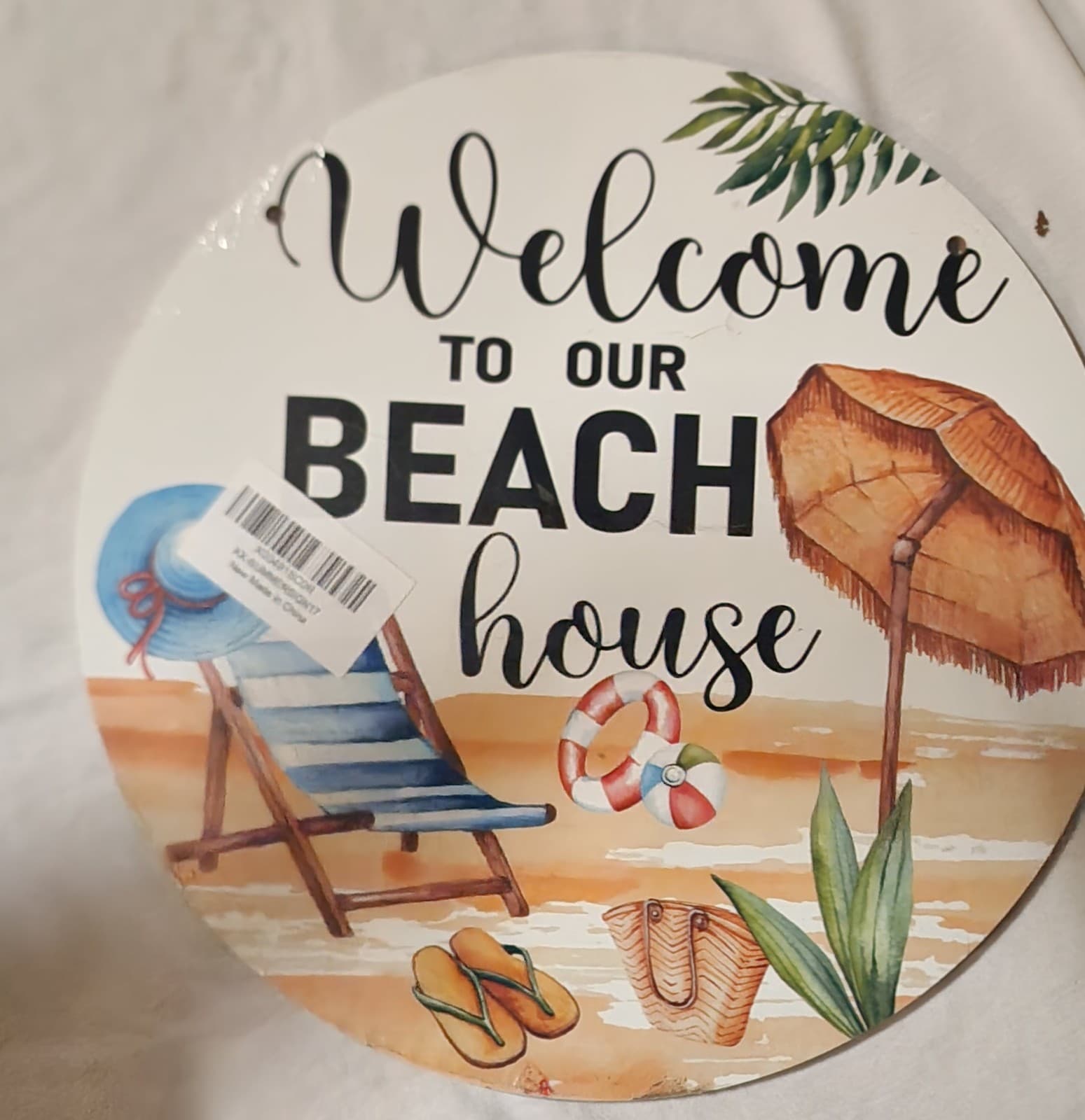 Welcome to our Beach House Wooden Wall Hanging - Image 1