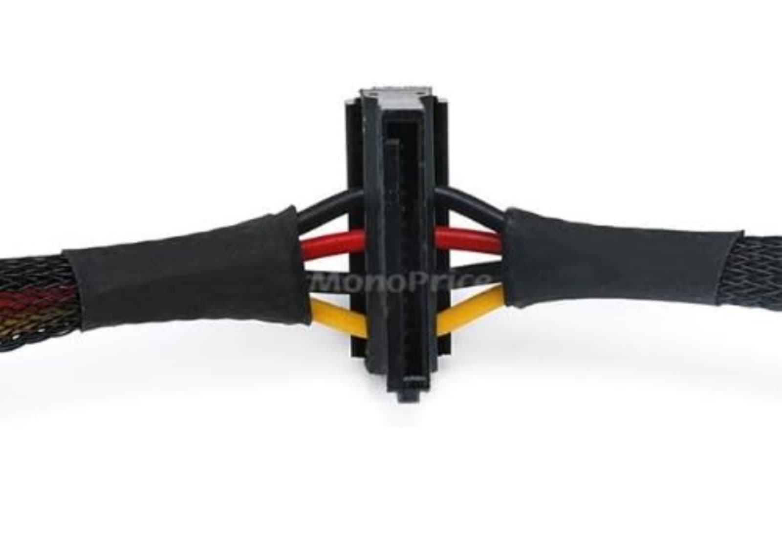 Monoprice 12inch 4pin MOLEX Male to (2) 15pin SATA II Female Power Cable - Thumbnail 4