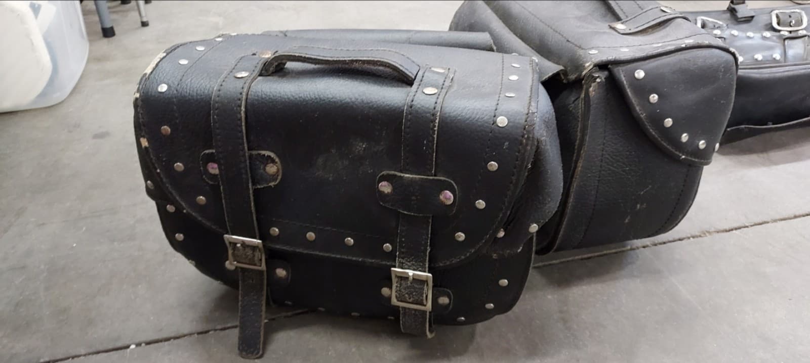 Leather Studded Motorcycle Saddlebags - Thumbnail 5