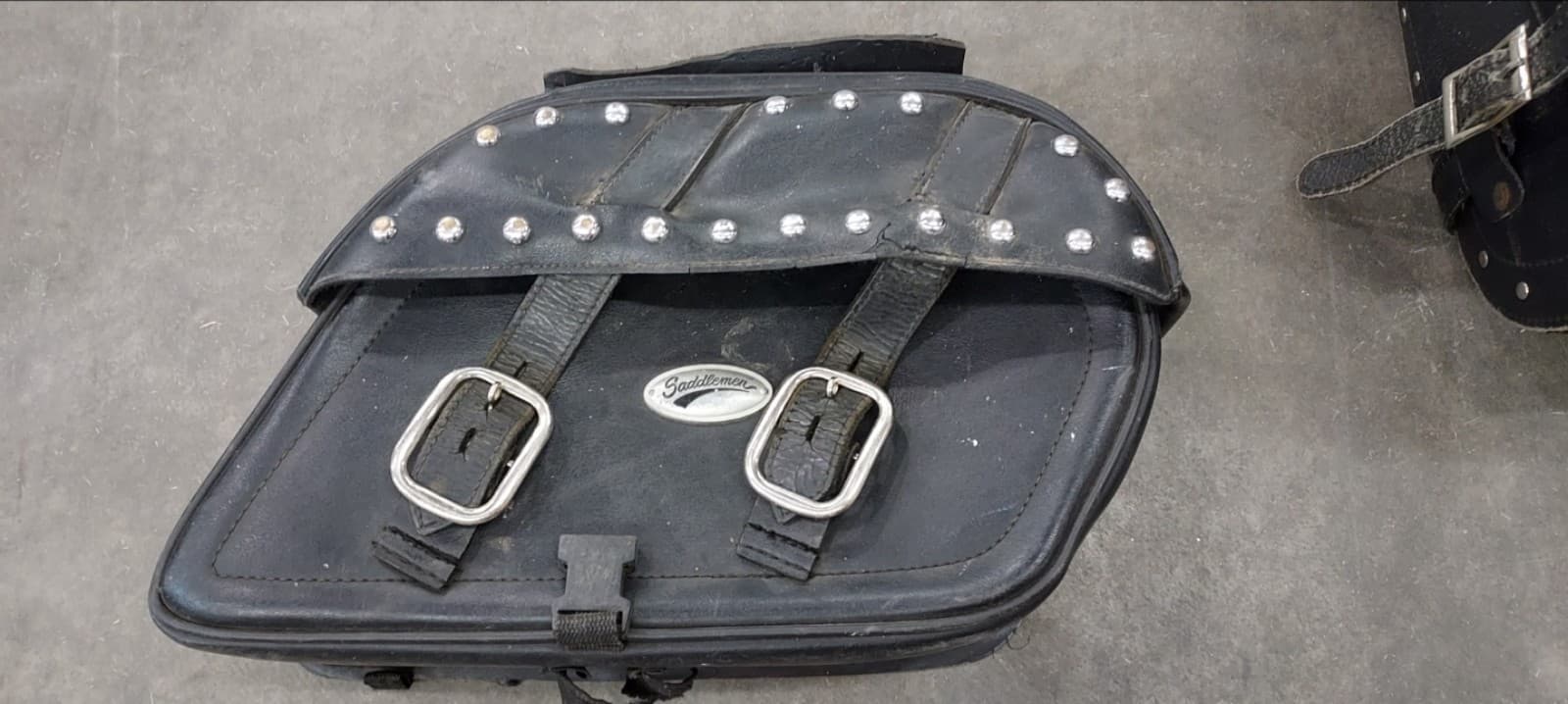 Leather Studded Motorcycle Saddlebags - Thumbnail 2