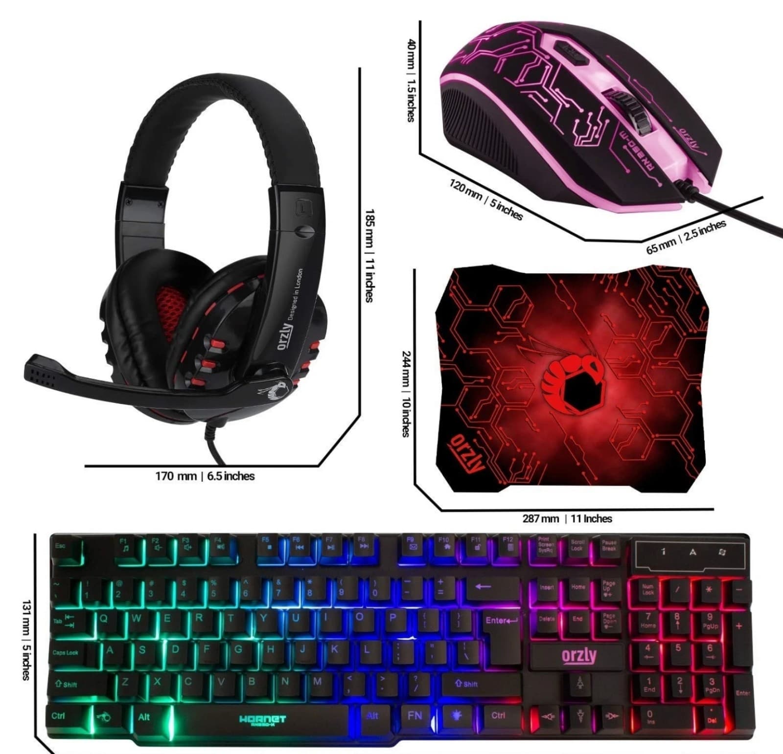 Gaming Keyboard and Mouse and Mouse pad and Gaming Headset, Wired LED RGB - Thumbnail 7