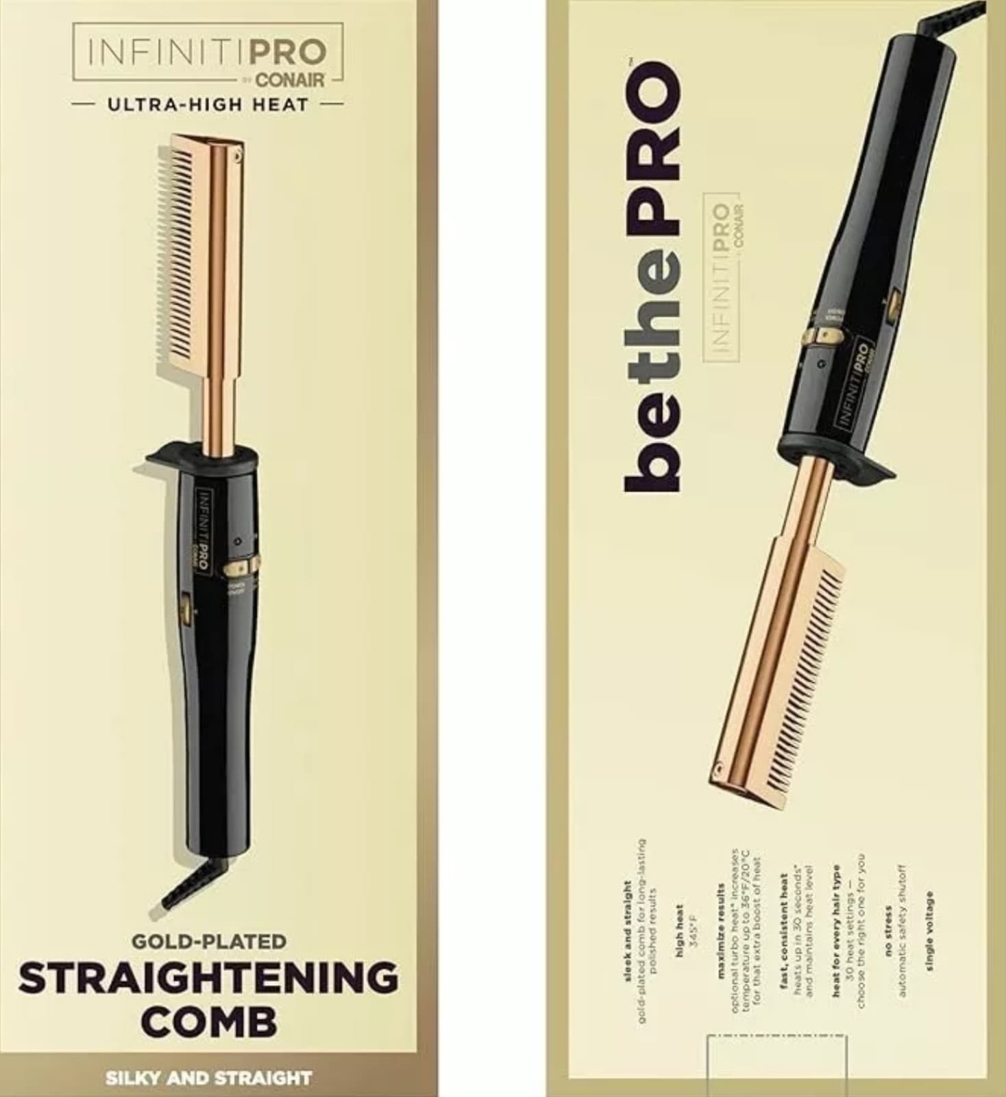 InfinitiPro by Conair Gold-Plated Straightening Comb Ultra-High Heat - Image 1