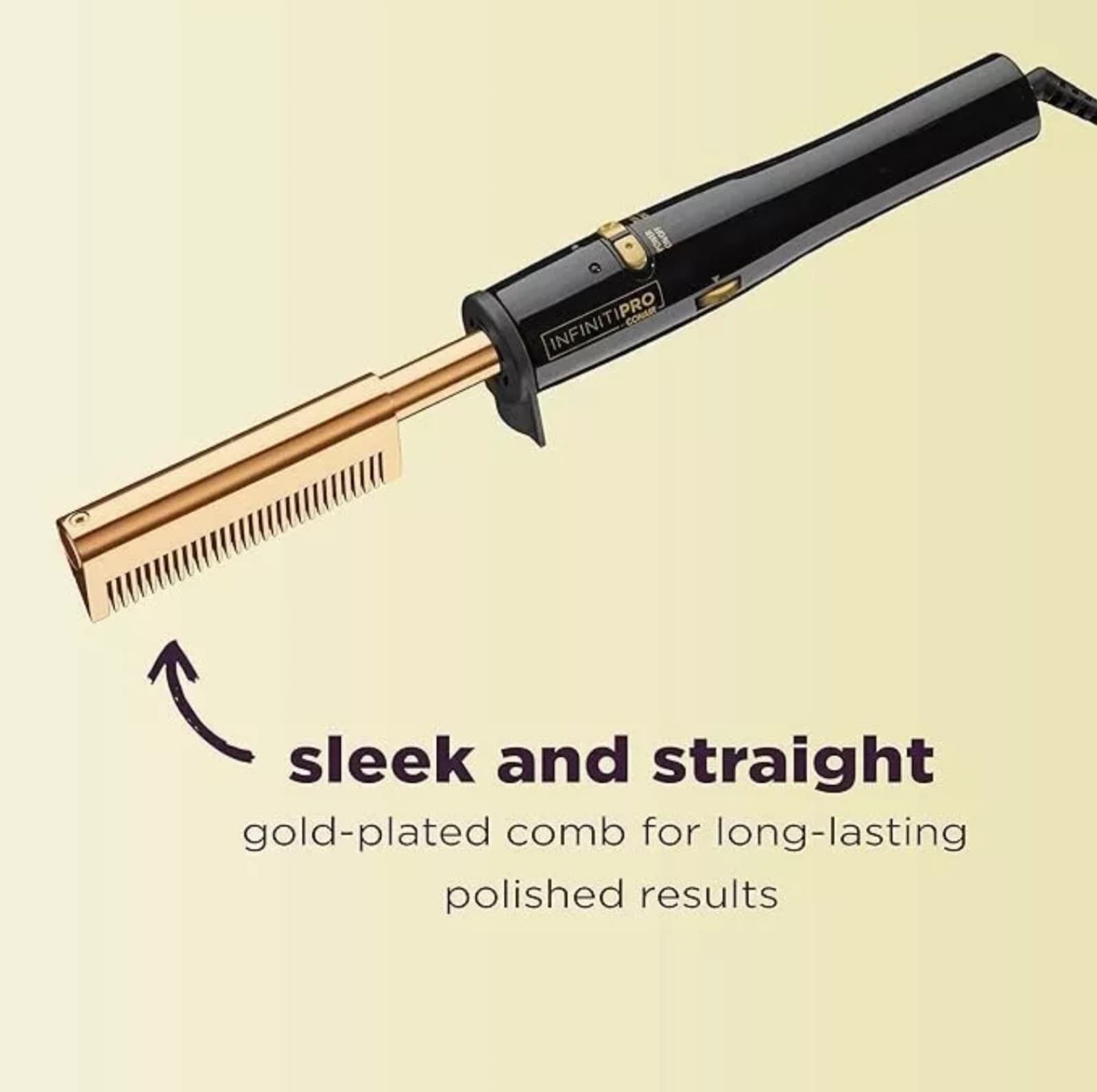InfinitiPro by Conair Gold-Plated Straightening Comb Ultra-High Heat - Thumbnail 5
