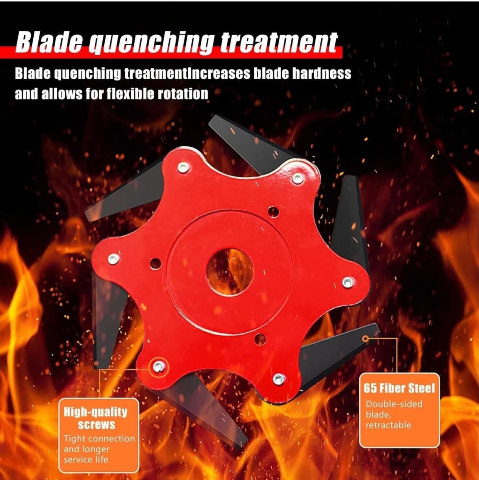 Steel Trimmer Head, Weed Eater Metal Blades & Universal Adapter Kit - Thumbnail 2