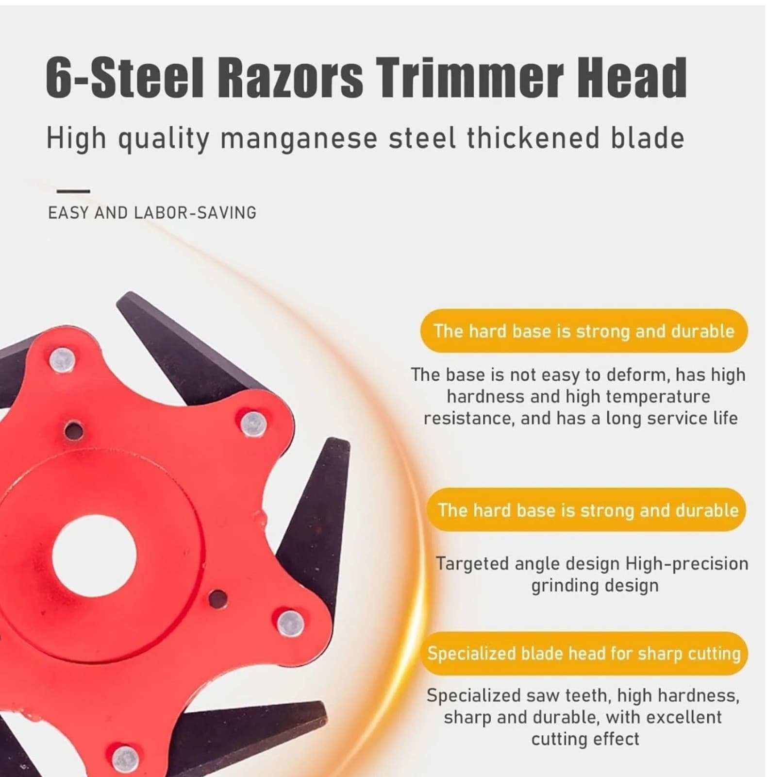 Steel Trimmer Head, Weed Eater Metal Blades & Universal Adapter Kit - Thumbnail 4