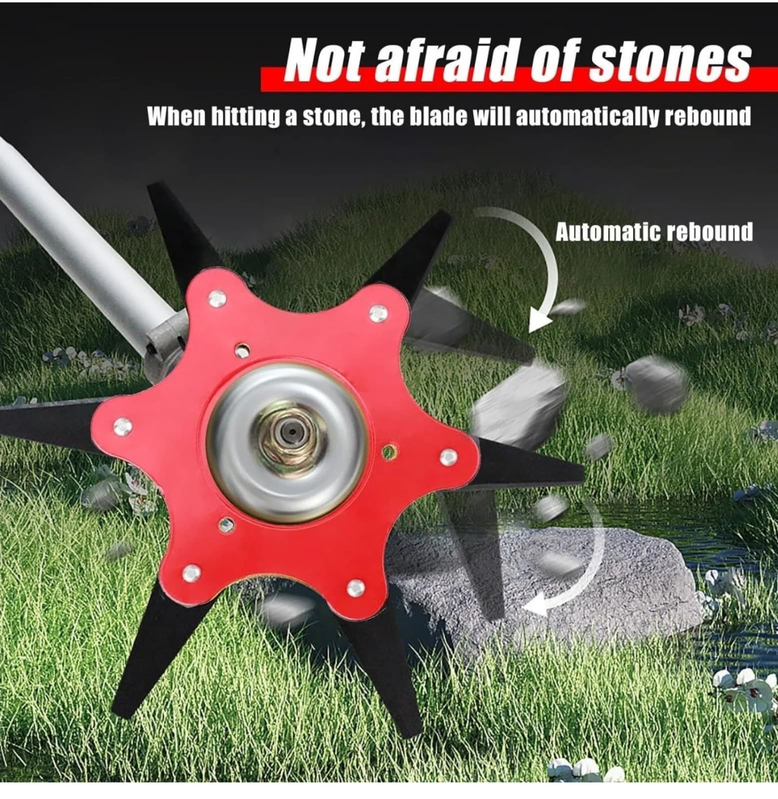 Steel Trimmer Head, Weed Eater Metal Blades & Universal Adapter Kit - Thumbnail 3