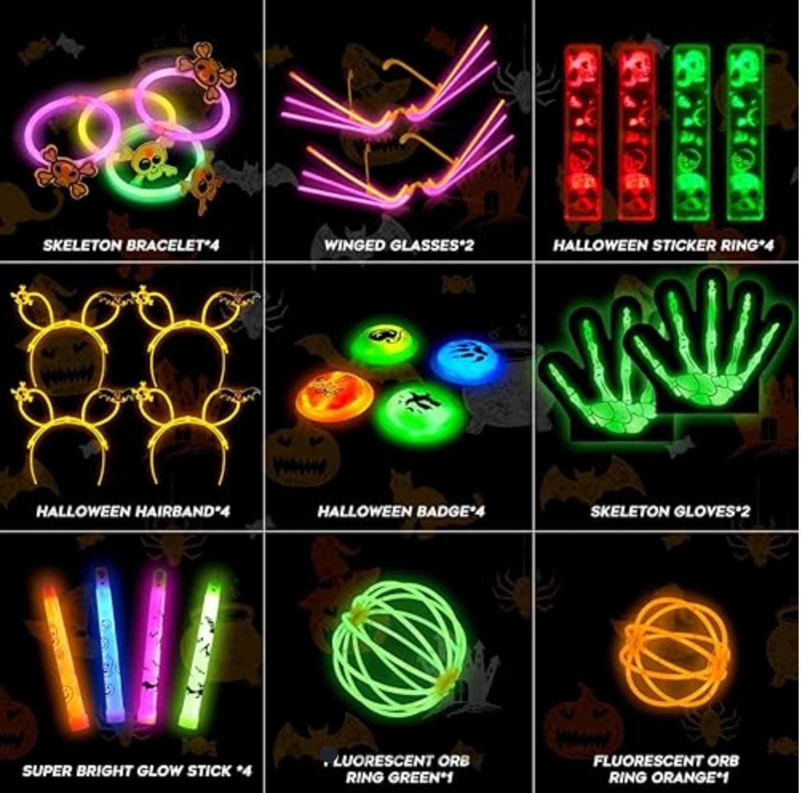 Party Favors Glow Sticks & More - Glow in the Dark Light Up Party Favors 98pcs - Thumbnail 2