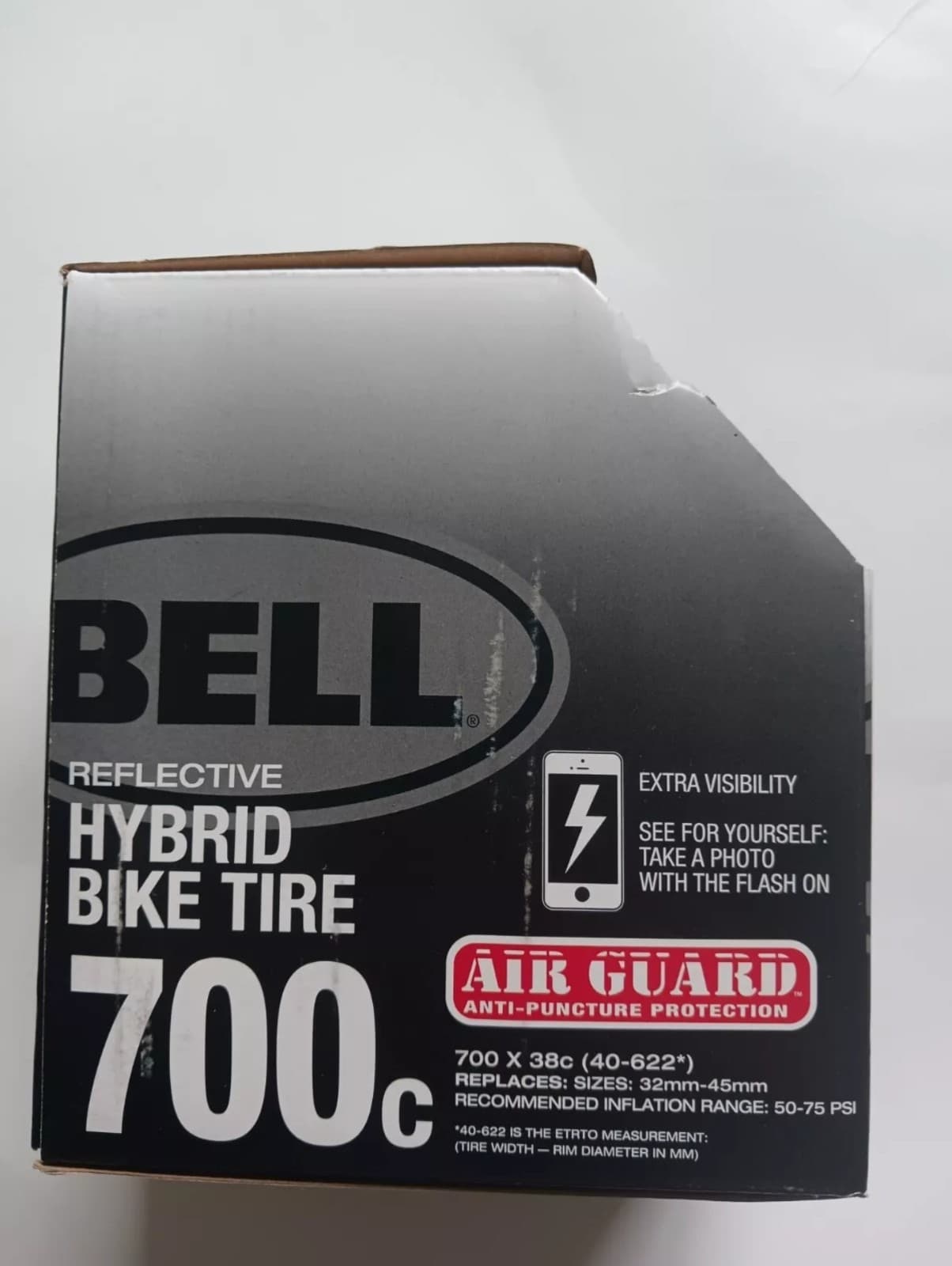 Bell Reflective Hybrid Bike Tire 700c x 38c Air Guard Anti-Puncture NEW - Thumbnail 2