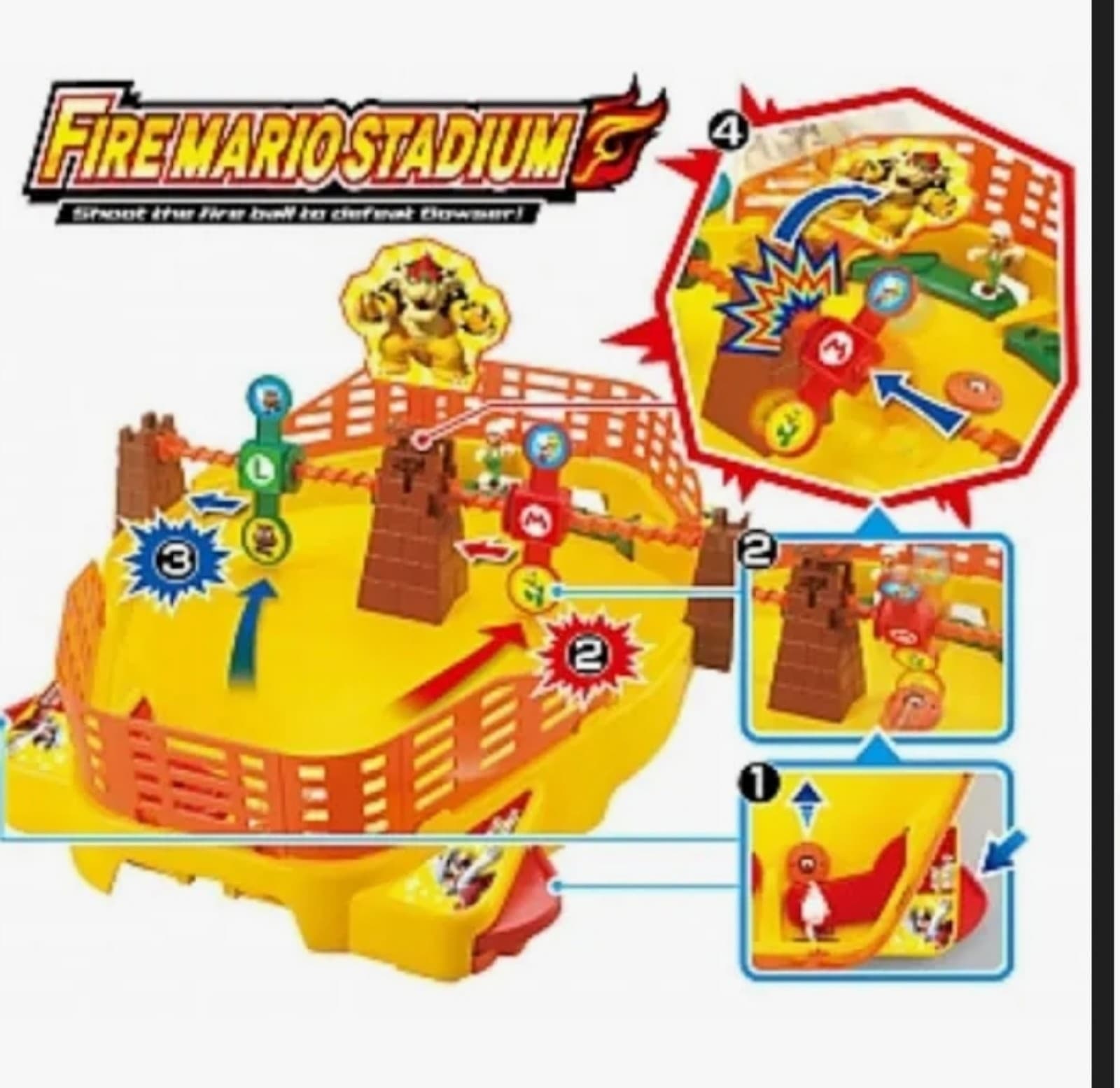 SUPER MARIO FIRE MARIO STADIUM PINBALL PLAYSET EPOCH - Thumbnail 3
