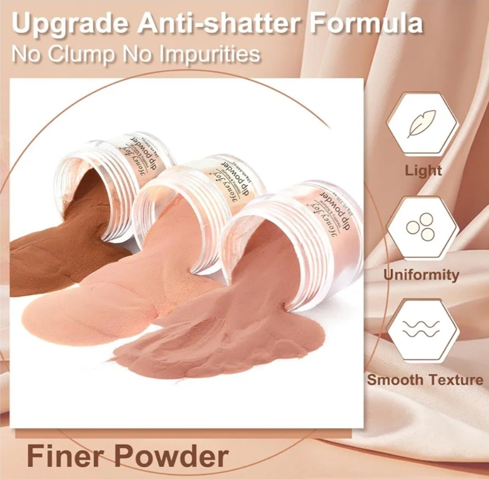 Dip Powder Color Set, Nude Brown Nail Fine Dipping Powder - Thumbnail 7