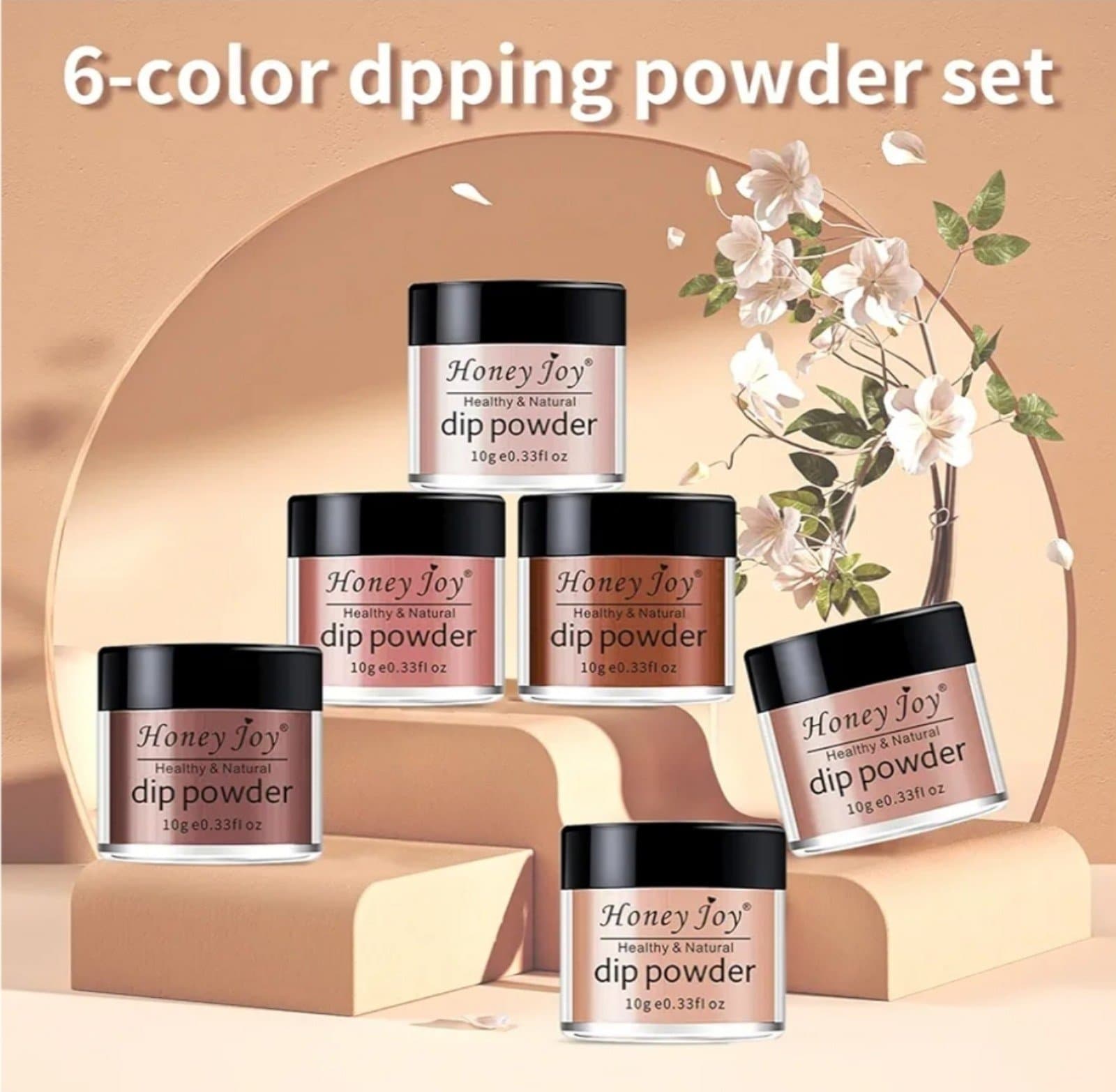 Dip Powder Color Set, Nude Brown Nail Fine Dipping Powder - Thumbnail 11
