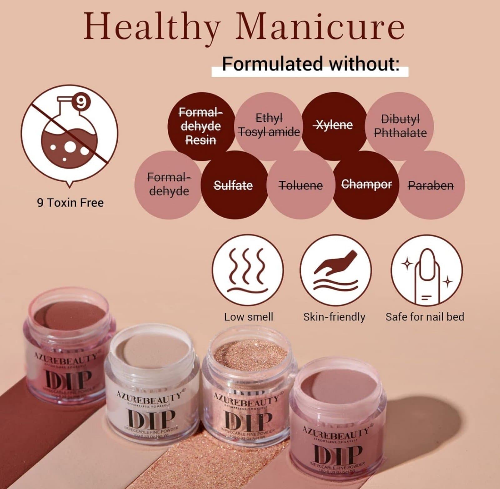 Dip Powder Color Set, Nude Brown Nail Fine Dipping Powder - Thumbnail 4