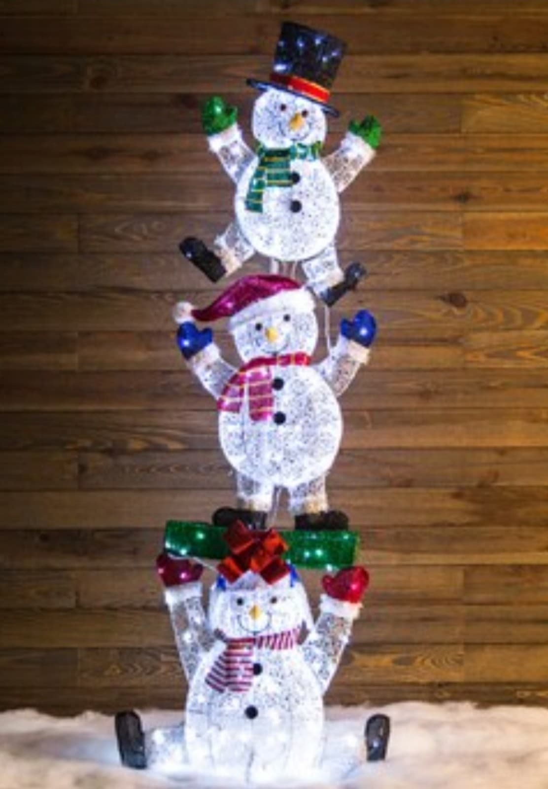 7 Foot Snowman with White LED Lights - Thumbnail 2